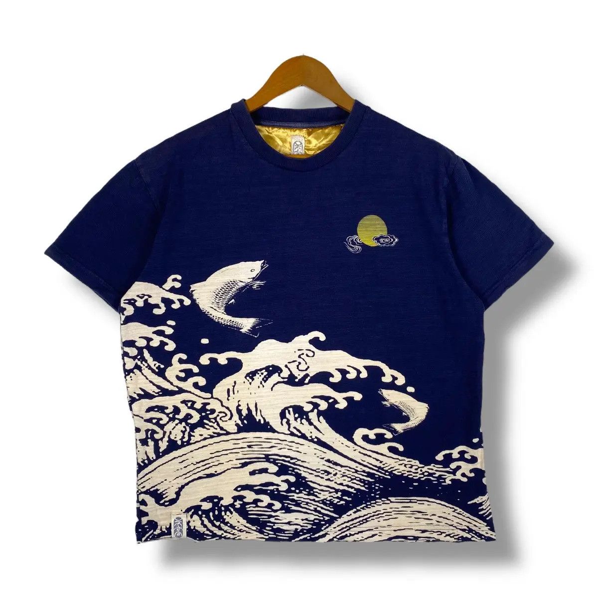 Indigo × Japanese Brand Japanese Traditional Indigo Great Wave Graphic Tee Shirt Size US L / EU 52-54 / 3 - 1 Thumbnail