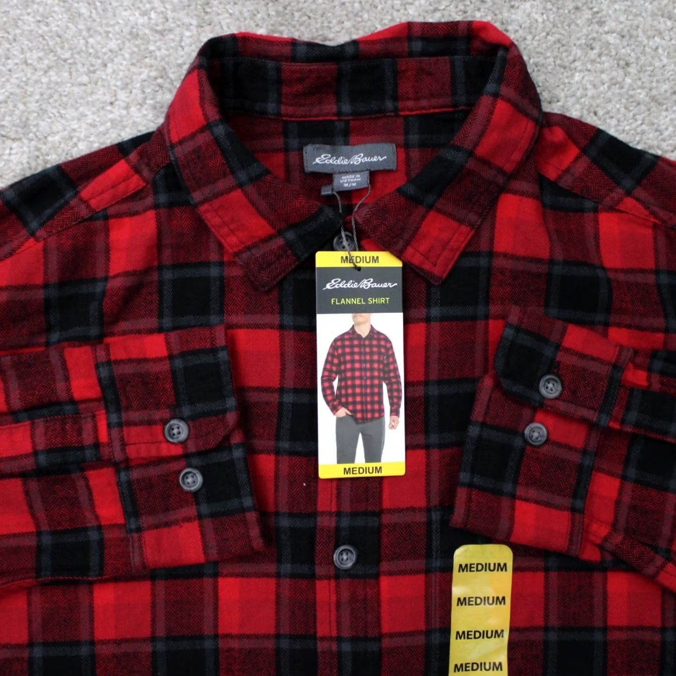 Eddie Bauer Eddie Bauer Flannel Shirt Mens Medium Red/Black Rio Red Jameson Plaid L/S NWT Size US M / EU 48-50 / 2 - 2 Thumbnail