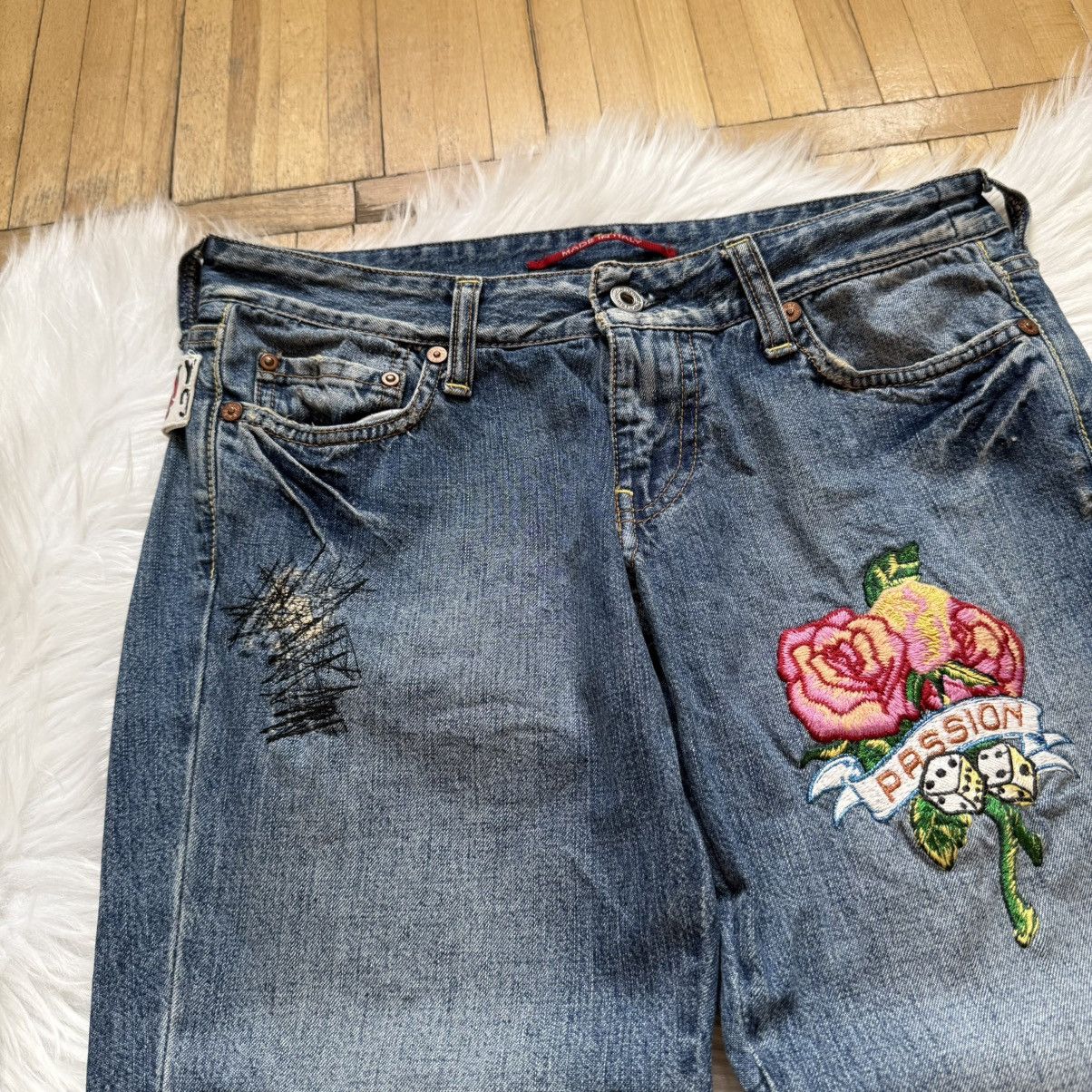 If Six Was Nine 📌 Vintage Ra.Re Y2K Ed Hardy style Bootcut Low Rise Jeans Size 28" / US 6 / IT 42 - 9 Thumbnail