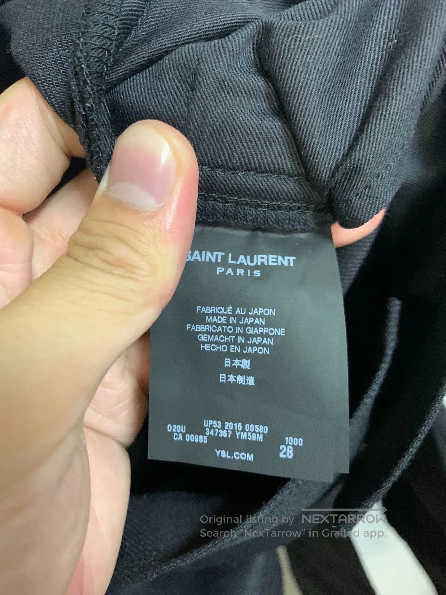 Saint Laurent Paris Saint Laurent Black Frayed Hem Jeans. Size US 28 / EU 44 - 4 Thumbnail