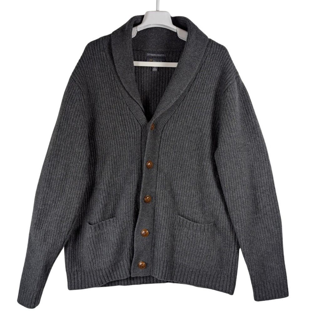 Wallin & Bros Wallin & Bros Wool Cardigan Gray XL Elbow Patch Mens Size XL Size US XL / EU 56 / 4 - 1 Thumbnail