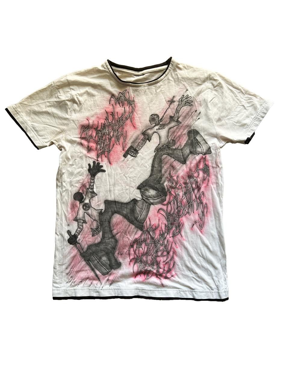 Vintage Custom Pink/White T-Shirt Size US M / EU 48-50 / 2 - 1 Thumbnail