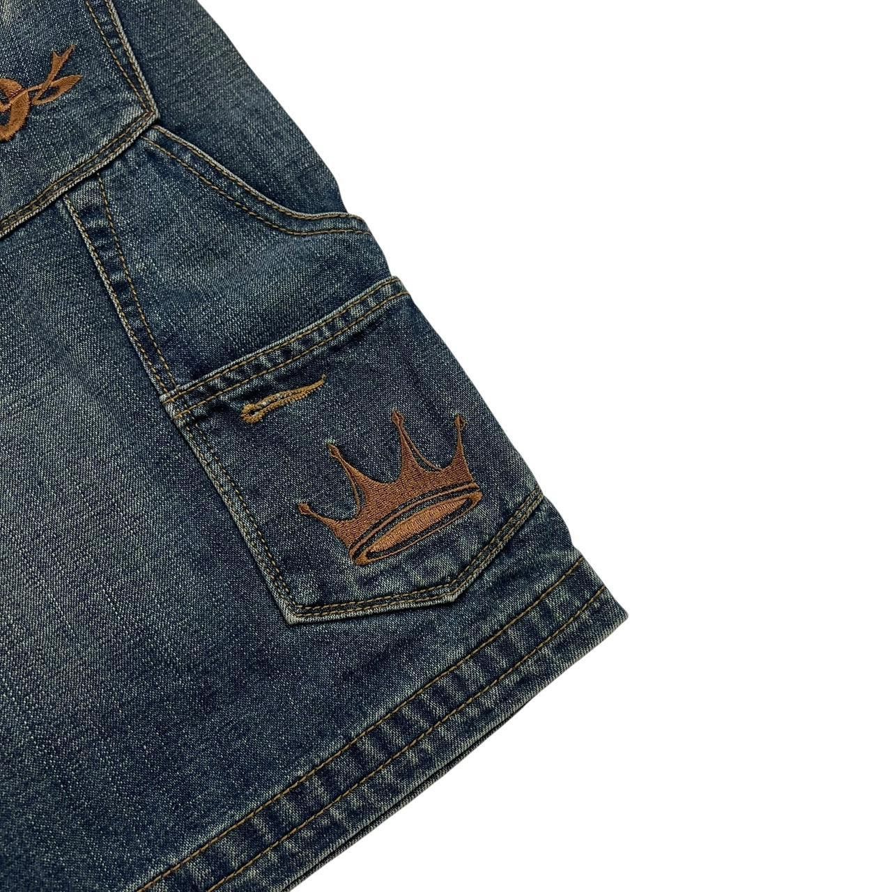 JNCO Vintage Jnco Embroidered Crown Denim Shorts / Jorts Waist 27 Size US 27 - 3 Thumbnail