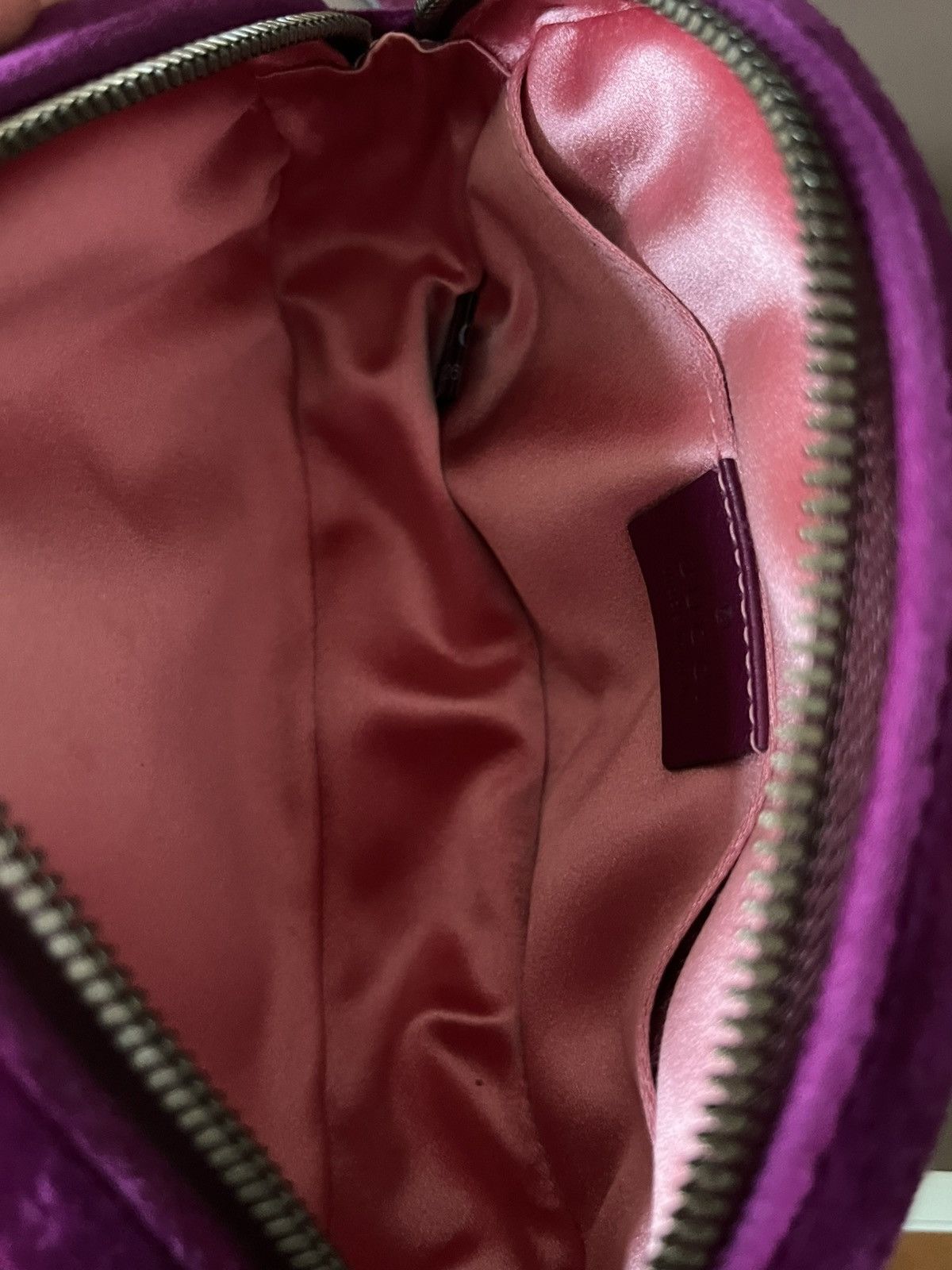 Gucci Gucci Marmont Purple Velvet Belt Bag Size ONE SIZE - 12 Thumbnail