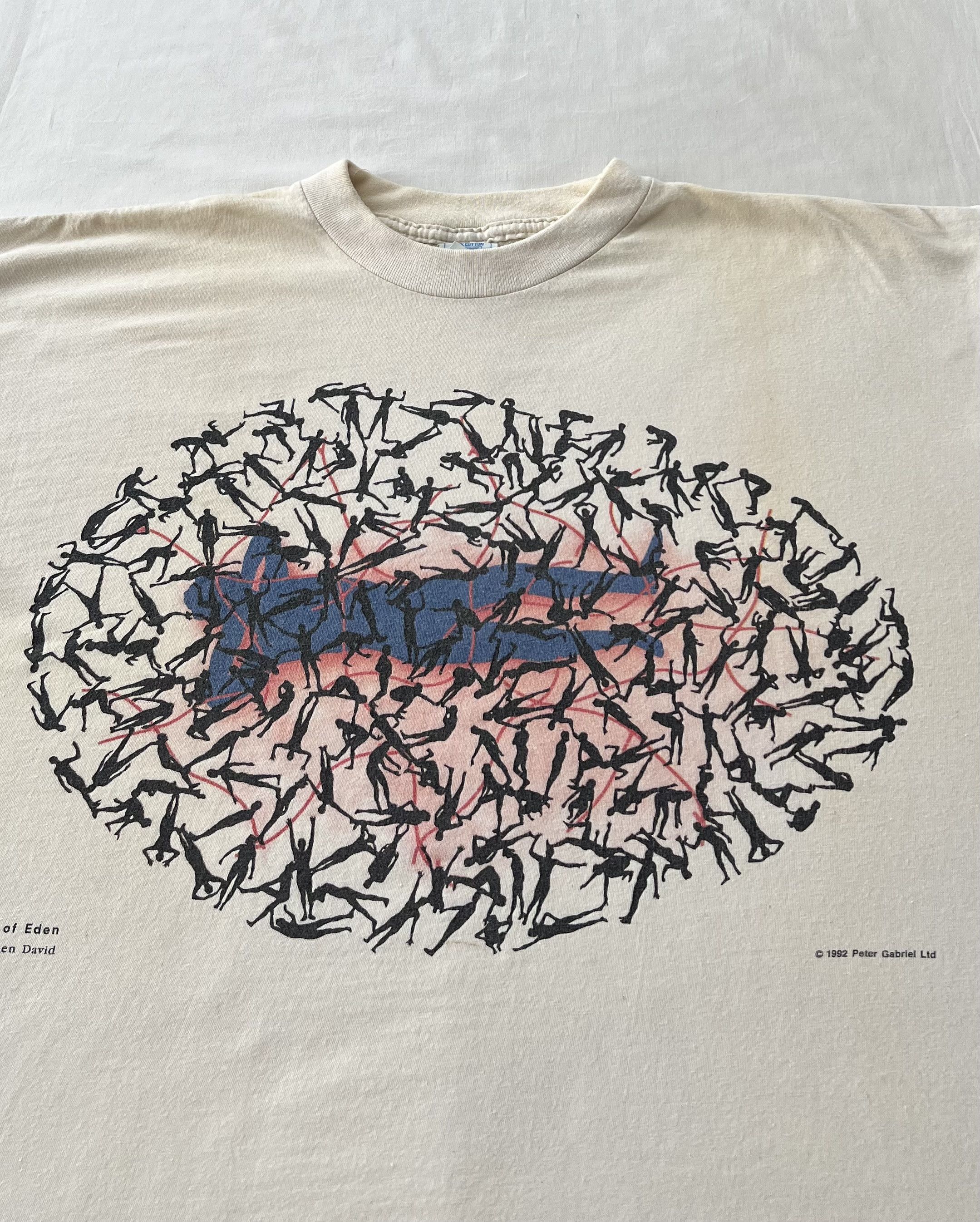 Band Tees Vintage 1992 Peter Gabriel Blood of Eden Art White T-shirt Size US XL / EU 56 / 4 - 3 Thumbnail