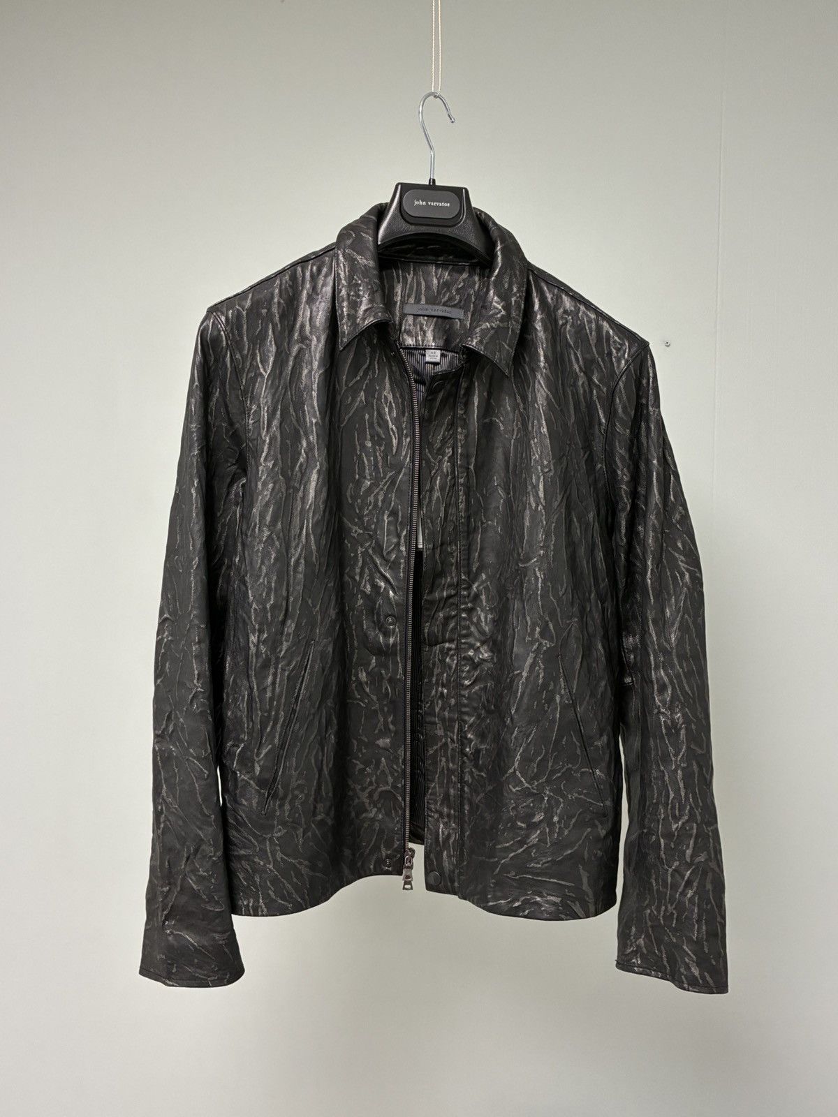 John Varvatos Crinkled Leather Jacket EU 48 USA 38 Size US M / EU 48-50 / 2 - 12 Thumbnail