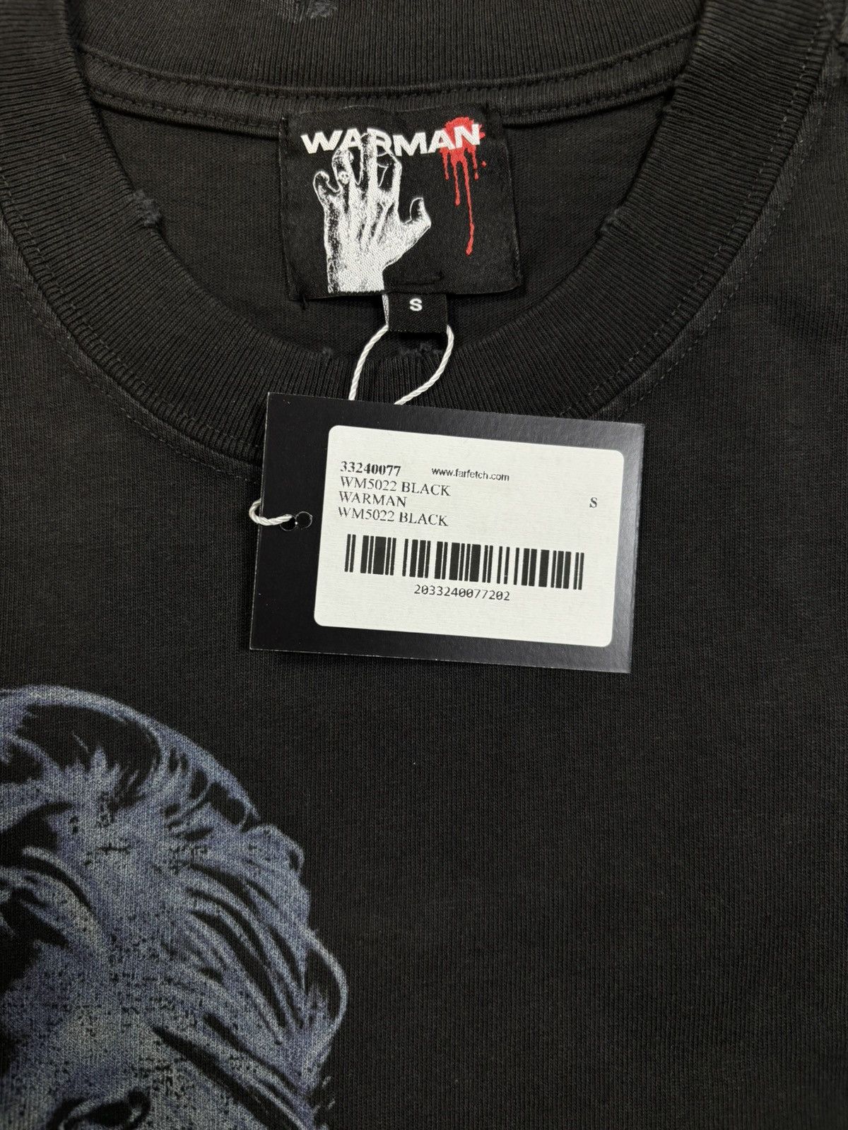 Vintage WARMAN RIDING GHOST GIRL GRAPHIC TEE, WASHED BLACK Size US S / EU 44-46 / 1 - 5 Thumbnail
