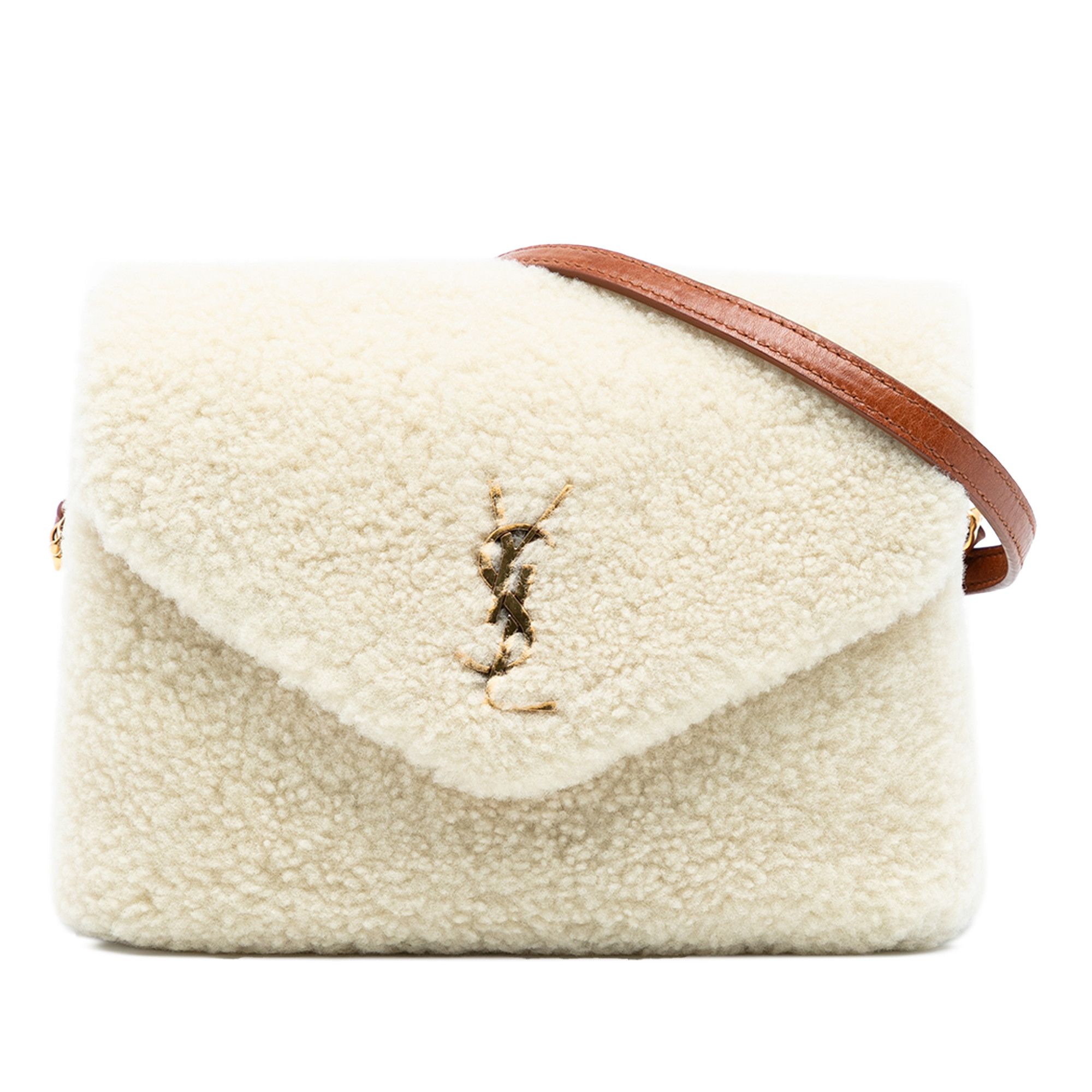 Yves Saint Laurent Toy Shearling Monogram LouLou Crossbody