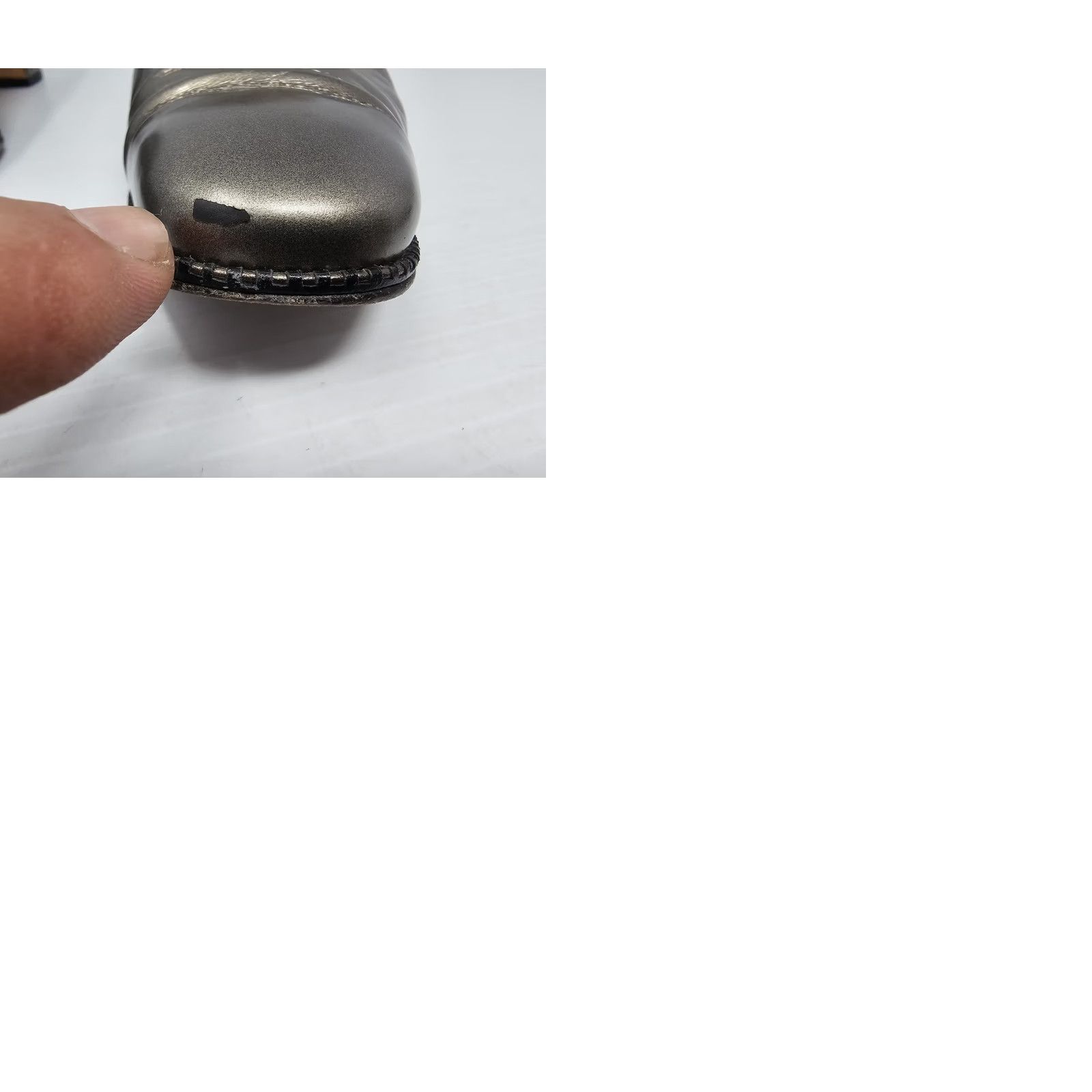 Salvatore Ferragamo VINTAGE Salvatore Ferragamo Leather Pumps Square Toe Metallic Chunky Heels US 7.5 Womens Shoes 90s Rock Green Leather Block Heel - 2-3/8" Size US 8 / IT 38 - 9 Thumbnail