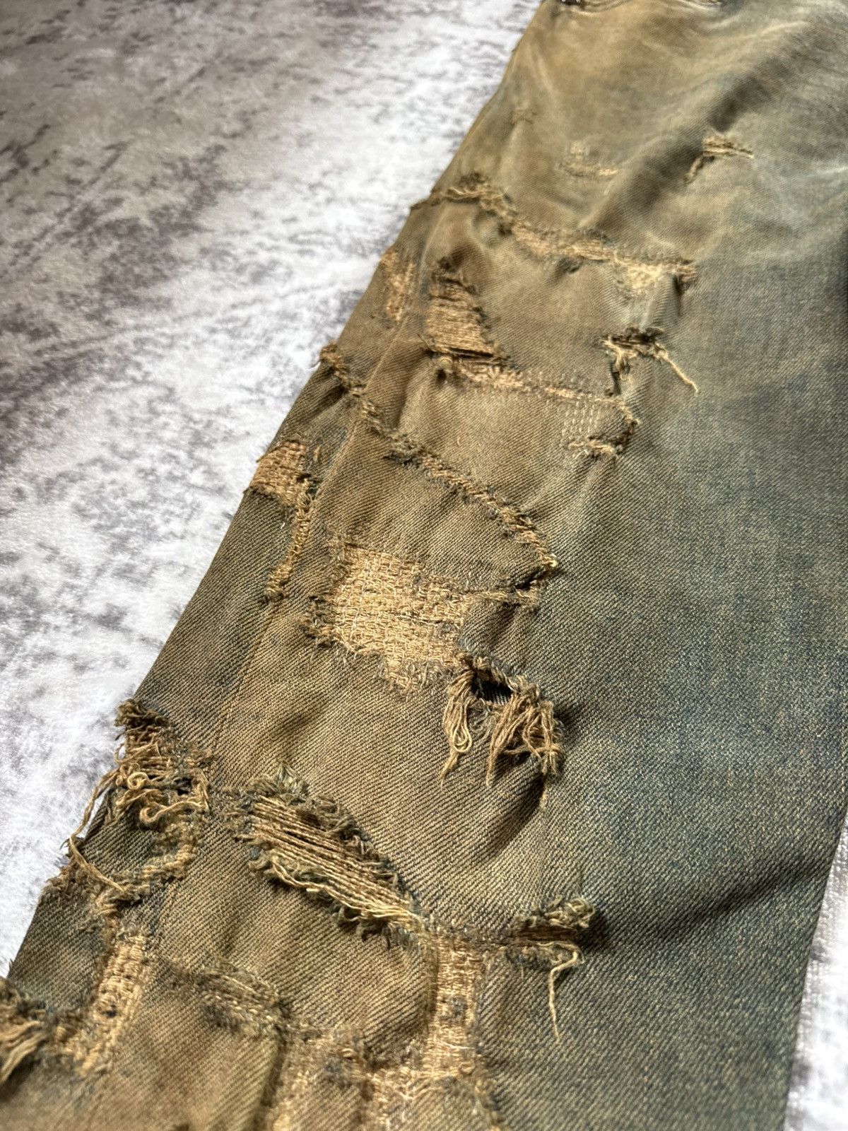 Diesel Black Gold F/W 2015 Diesel Black Gold Distressed Mud Wash Stacked Jeans Size US 34 / EU 50 - 11 Thumbnail