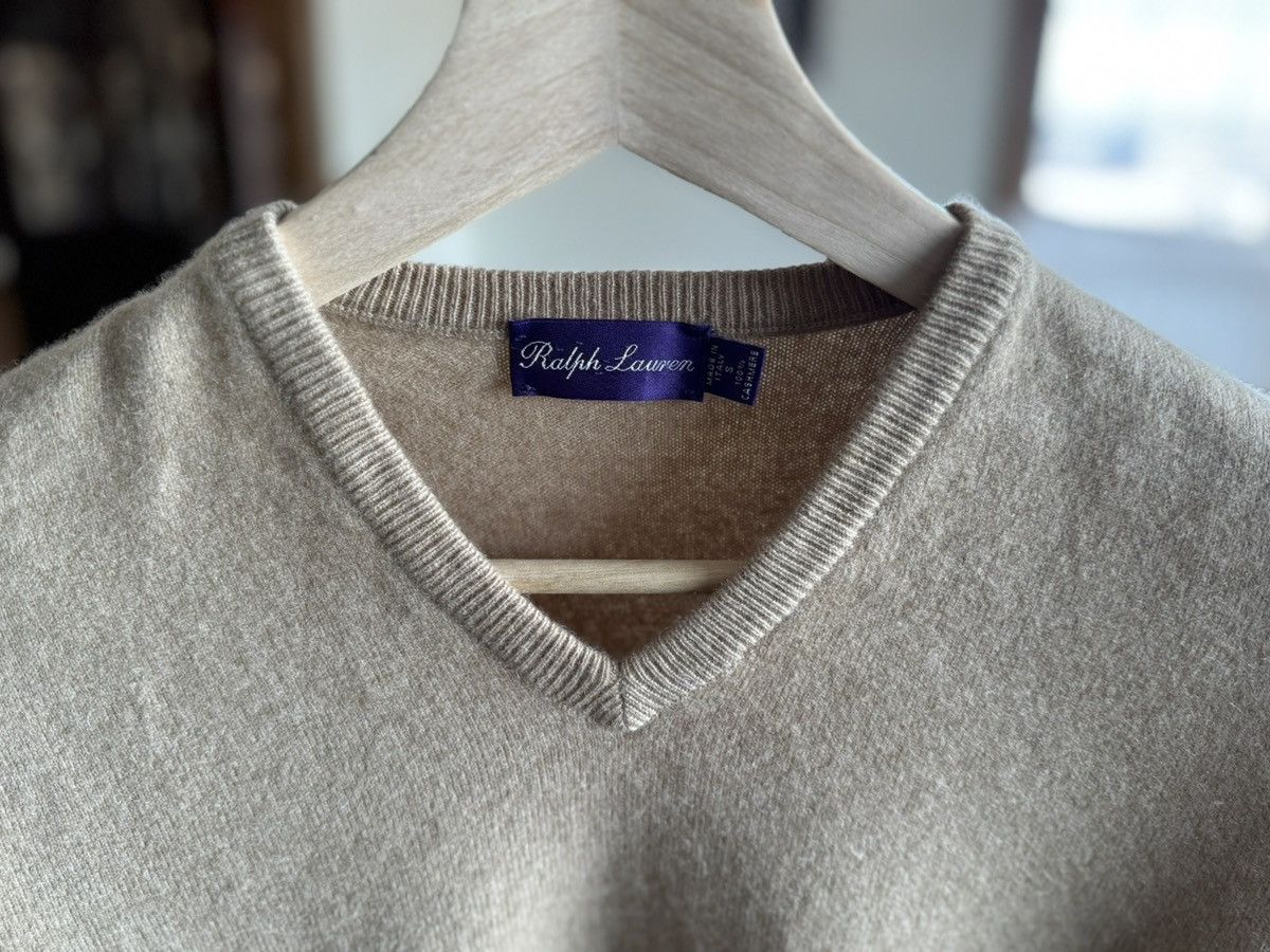 Ralph Lauren Purple Label Pure Cashmere Camel V-Neck Size US S / EU 44-46 / 1 - 2 Thumbnail