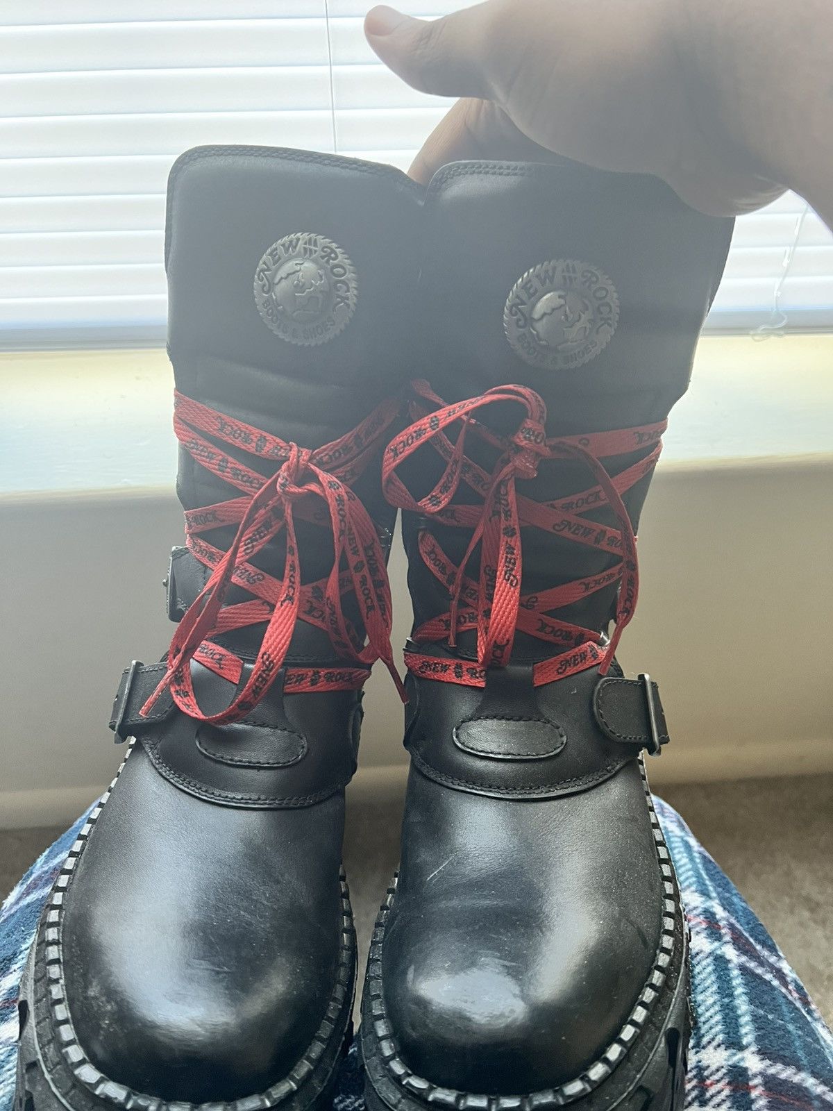 New Rock New rock black and red leather boots Size US 8 / EU 41 - 6 Thumbnail