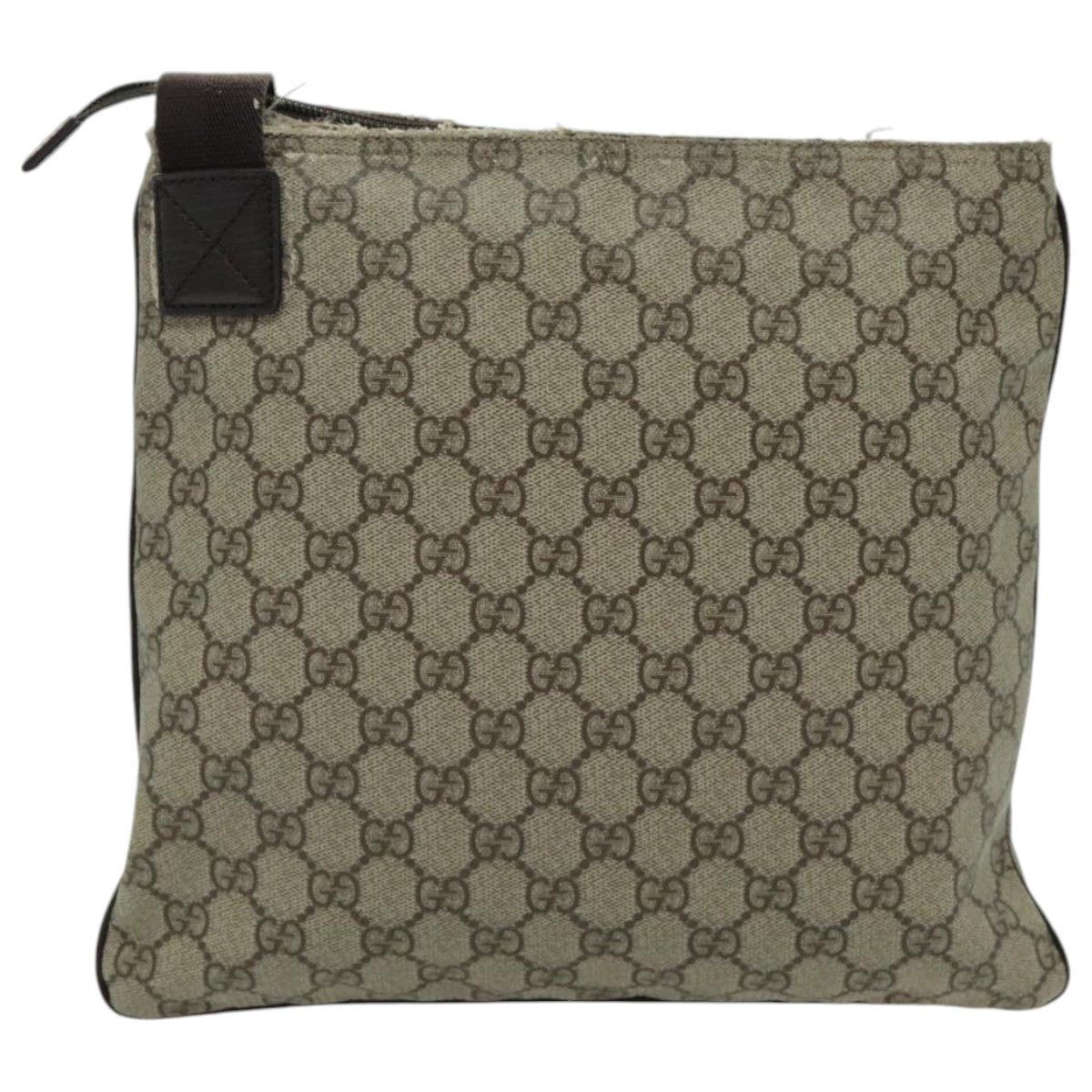 Gucci GUCCI GG Supreme Shoulder Bag Pvc Leather Beige Brown Silver Size ONE SIZE - 2 Thumbnail