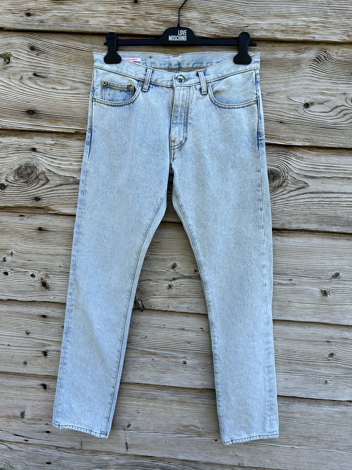 Off-White Off White FW22 Blue Diagonal Tab Print Slim Denim Jeans 29 Size US 29 - 4 Thumbnail