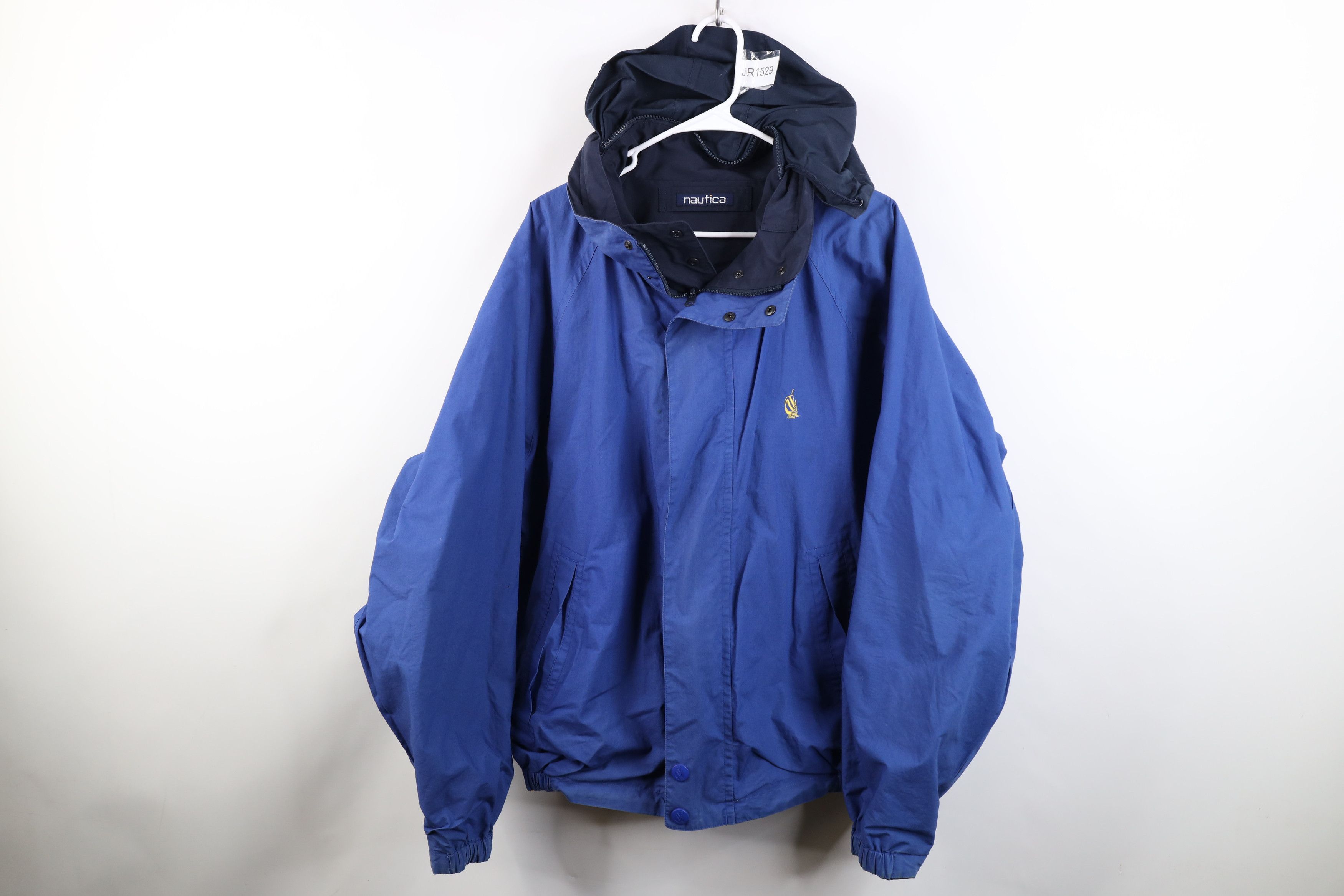 Nautica Vintage 90s Nautica Reversible Hooded Sailing Bomber Jacket Size US XL / EU 56 / 4 - 12 Thumbnail