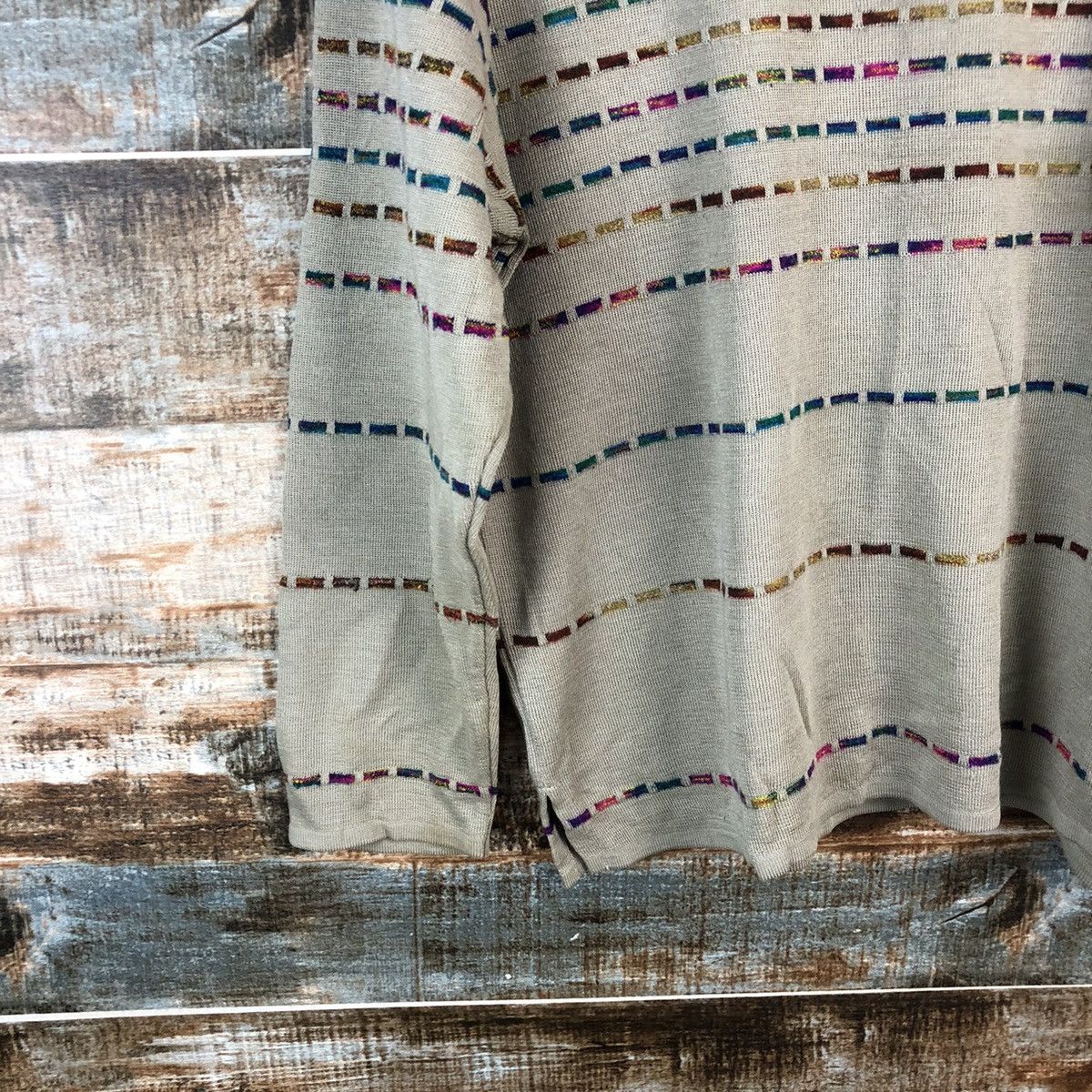 Homespun Knitwear × Japanese Brand DL Japanese Brand stripe Brown Knitwear #C438 Size US S / EU 44-46 / 1 - 14 Thumbnail