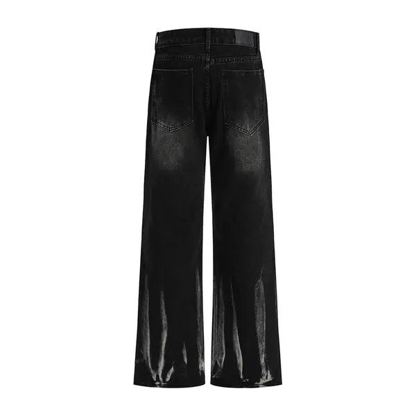 VIBE Men's hip-hop trend casual ink-splashed loose wide-leg jeans Size US 32 / EU 48 - 2 Thumbnail