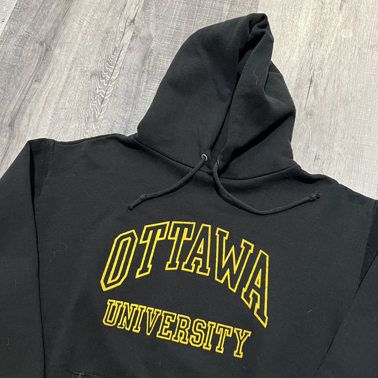 Vintage VTG 1970s Sportswear Black Ottawa University College Hoodie Size US L / EU 52-54 / 3 - 2 Thumbnail