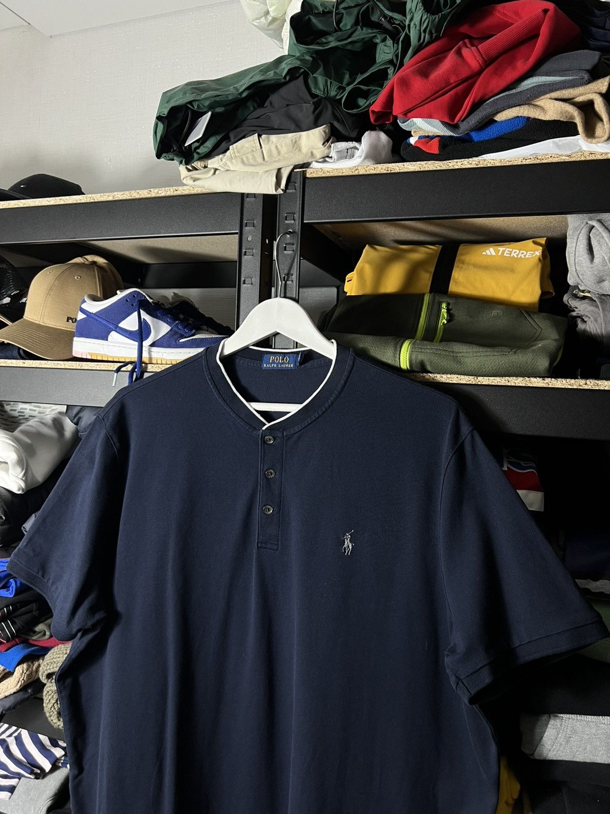 Polo Ralph Lauren POLO Ralph Lauren Henley T-Shirt Navy Blue Short Sleeve Tee Size US XL / EU 56 / 4 - 6 Thumbnail