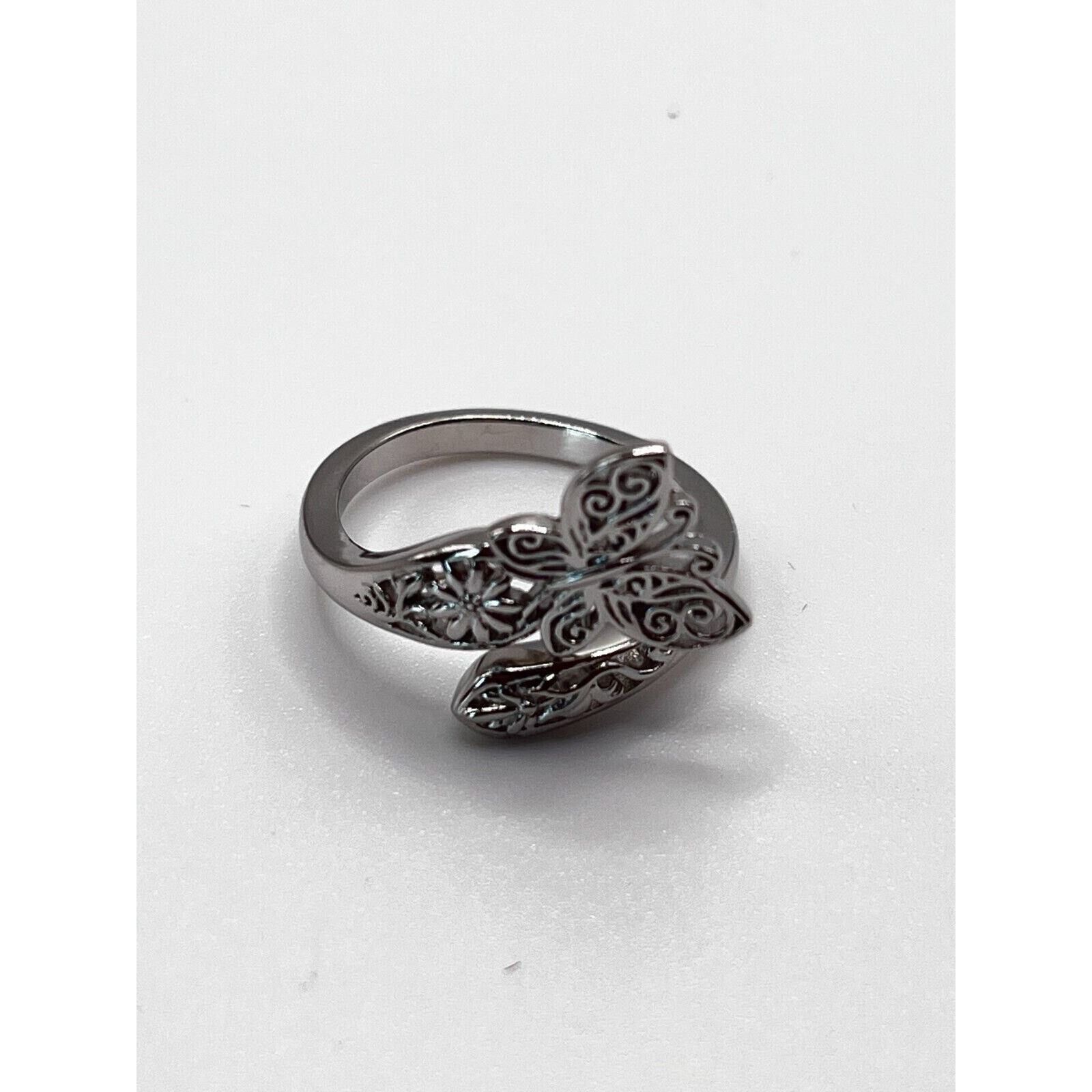 The Unbranded Brand Butterfly With Body Sterling Silver Ring - Size 6 adjustable Size ONE SIZE - 1 Thumbnail