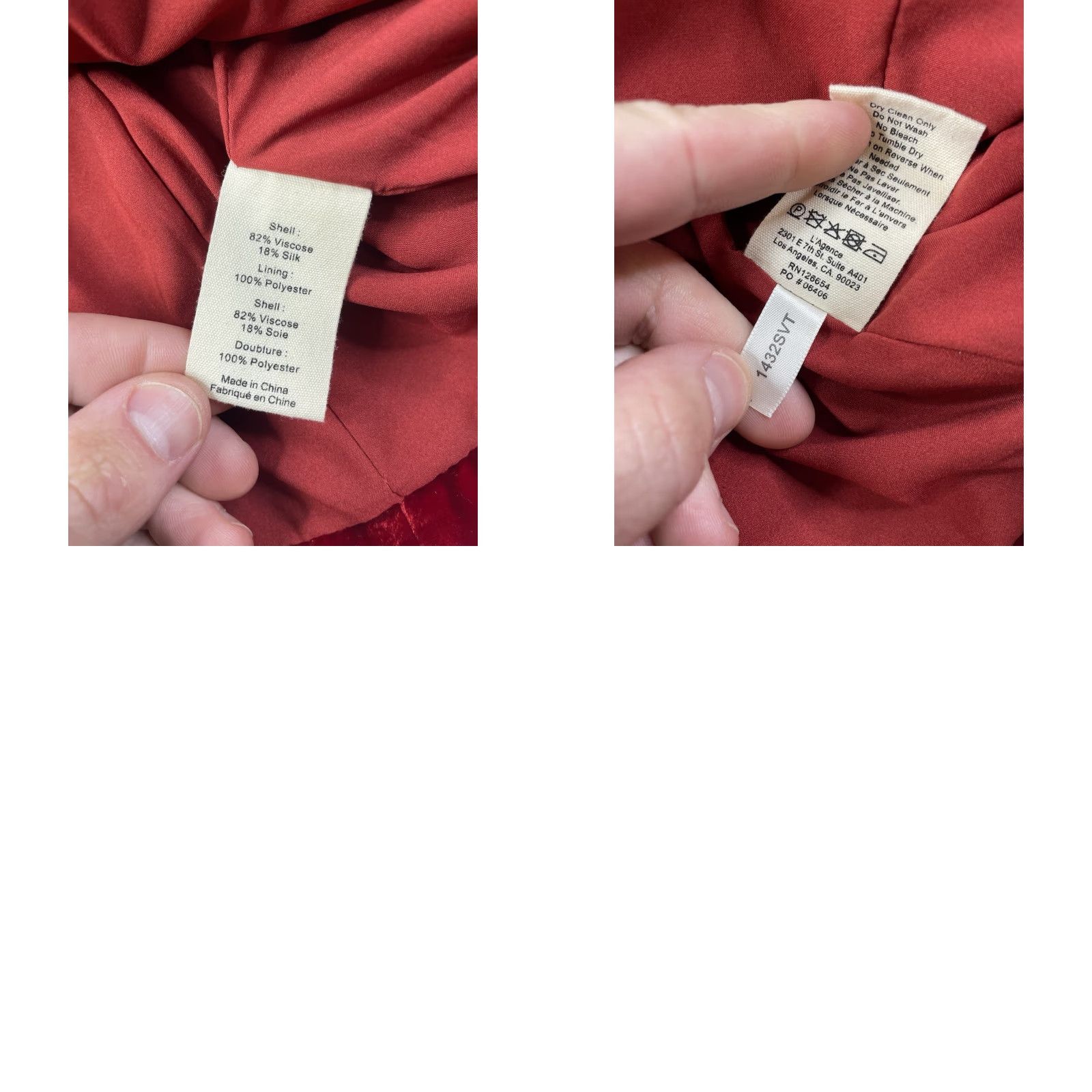 L'AGENCE L'Agence Red Velvet Double Breasted Silk Blend Blazer Jacket 4 Valentine's Blazer Women's Red Velvet 4 Valentine Christmas Holiday Luxury Formal Sex? Size S / US 4 / IT 40 - 8 Thumbnail