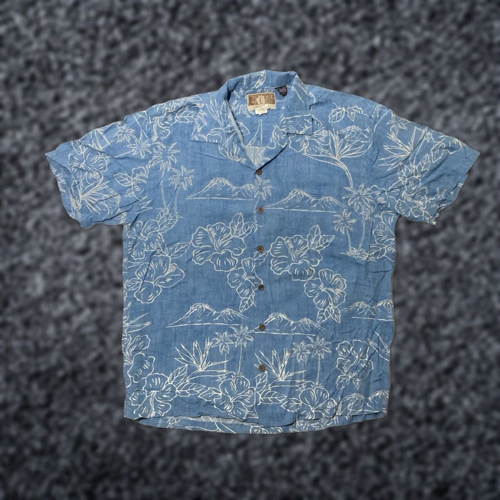 Vintage Kalaheo Hawaiian Button-Up Shirt Mens Large Blue Floral Short Sleeve USA Size US L / EU 52-54 / 3 - 1 Thumbnail