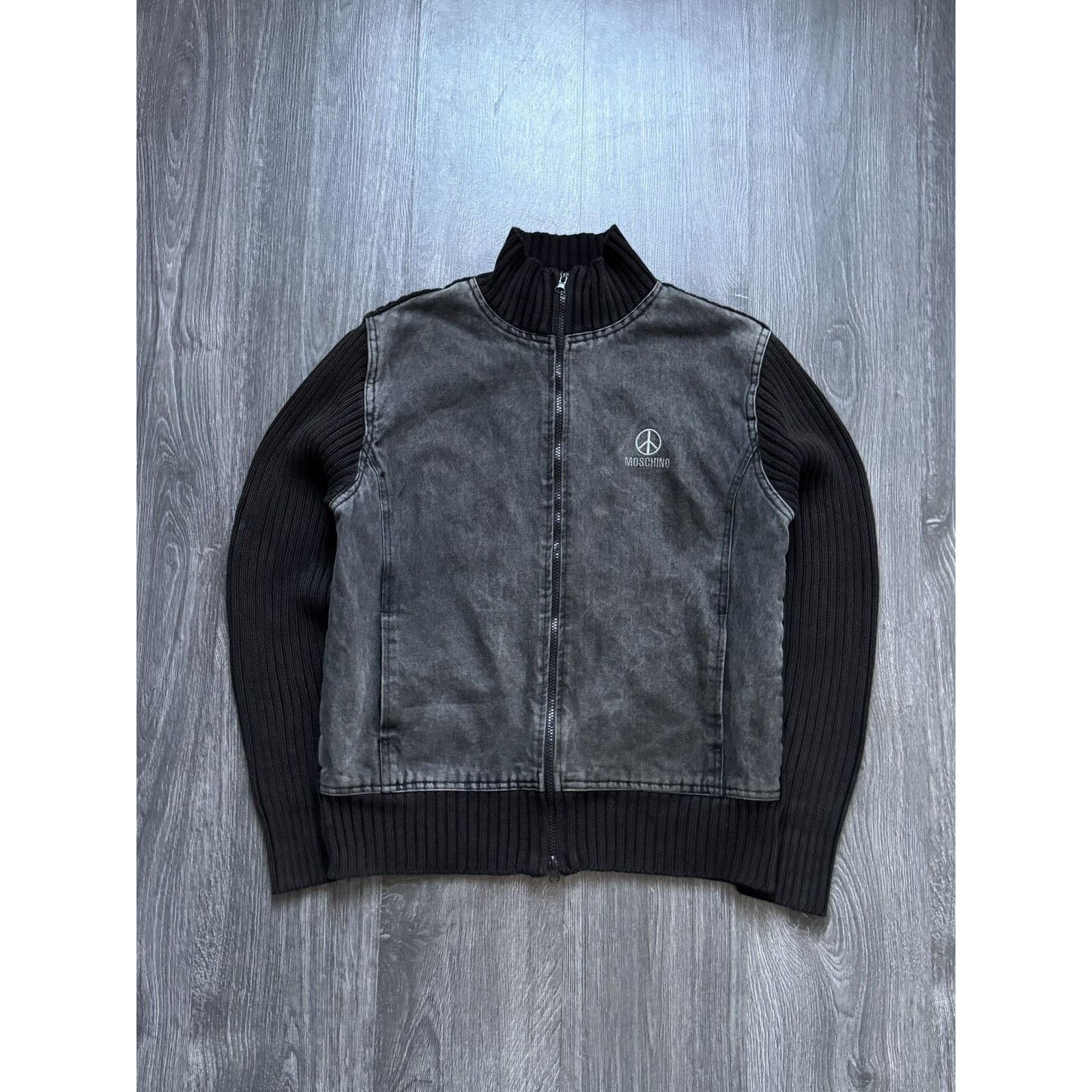 Moschino × Vintage Y2K Vintage Moschino Jeans Zip Sweateк Jacket Size US L / EU 52-54 / 3 - 1 Thumbnail