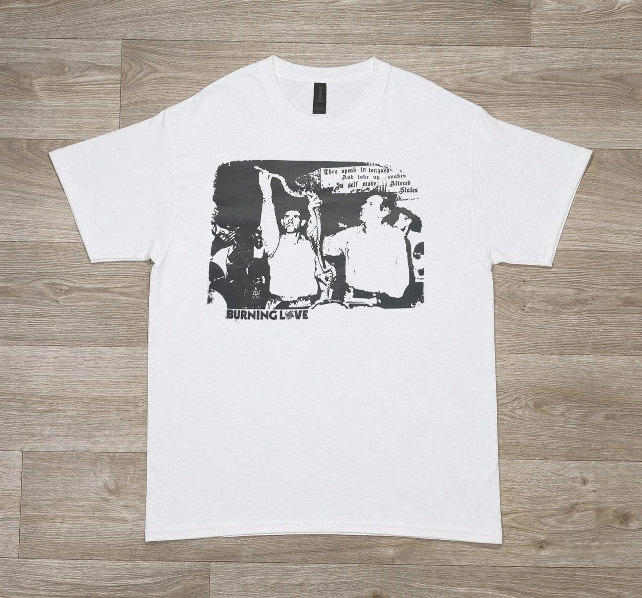 Other Burning Love Band Size Large white T shirt Size US L / EU 52-54 / 3 - 1 Thumbnail