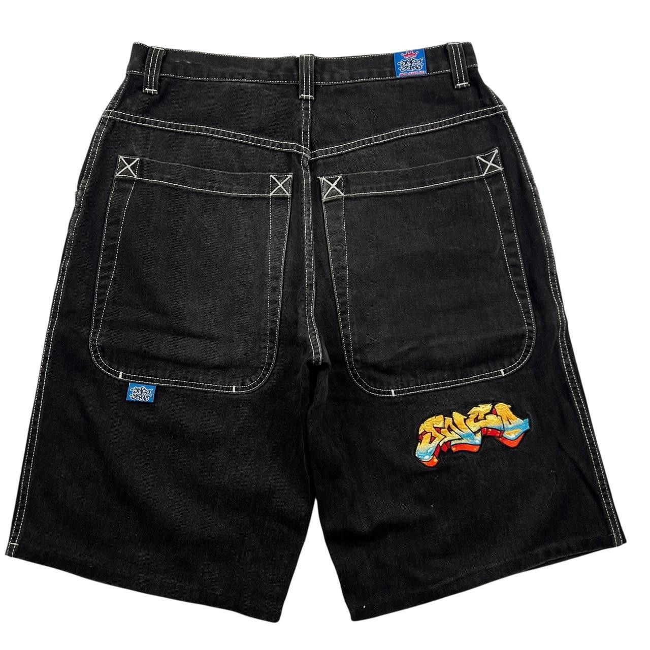 JNCO Vintage Jnco Embroidered Denim Shorts / Jorts - Waist: 34” Size US 34 / EU 50 - 1 Thumbnail