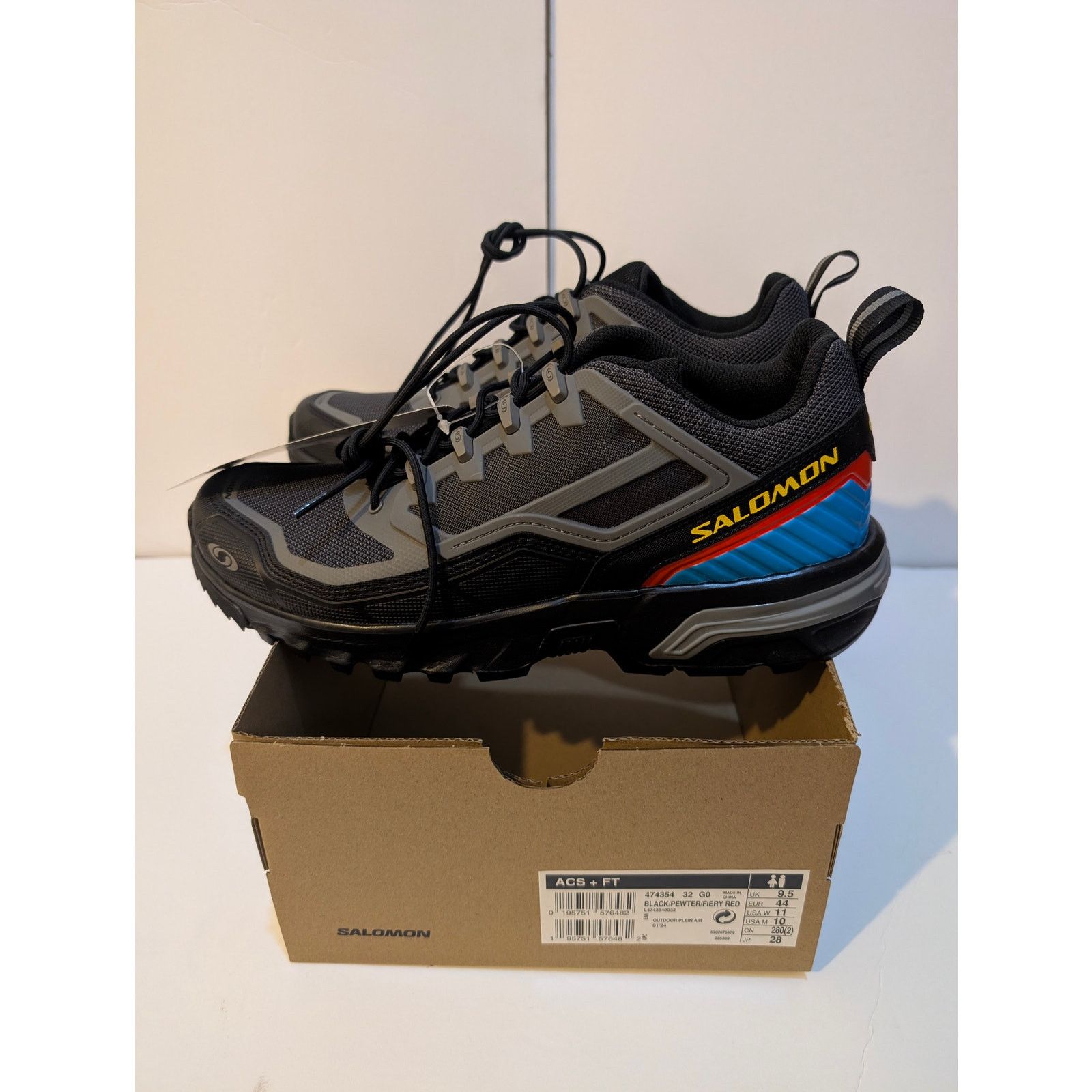 Salomon Salomon ACS + FT Black Pewter Fiery Red New Gorpcore Size 10 Size US 10 / EU 43 - 1 Thumbnail