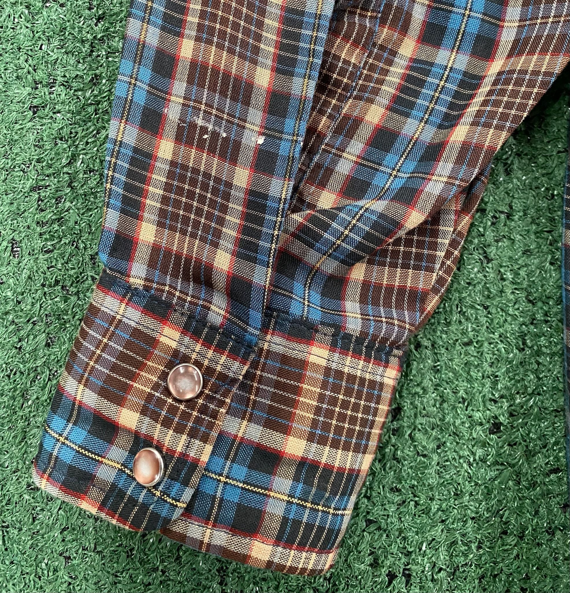 Levi's 70’s Levi’s Western Plaid Brown Teal Pearl Snap Shirt Small Size US S / EU 44-46 / 1 - 8 Thumbnail