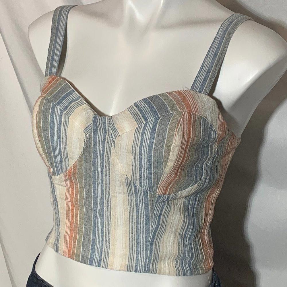 Designer Charlotte Russe Striped Cropped Top, Size Small Size S / US 4 / IT 40 - 3 Thumbnail