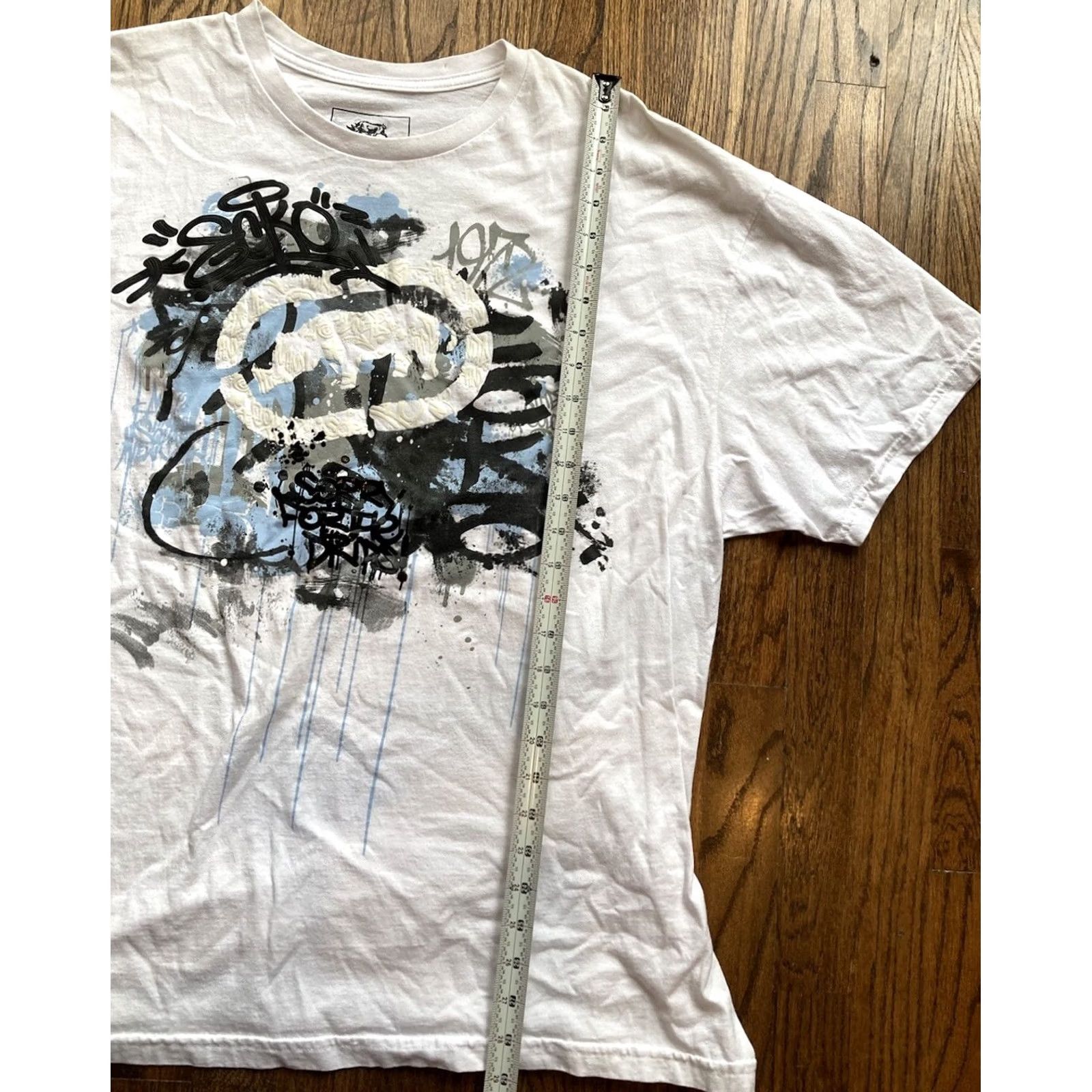 Ecko Unltd. Ecko Unltd Shirt Mens 2XL White Short Sleeve Crew Neck Graffiti Graphic Print Hip Hop 90s Dinop? (note: fix not adding) Size US XXL / EU 58 / 5 - 4 Thumbnail