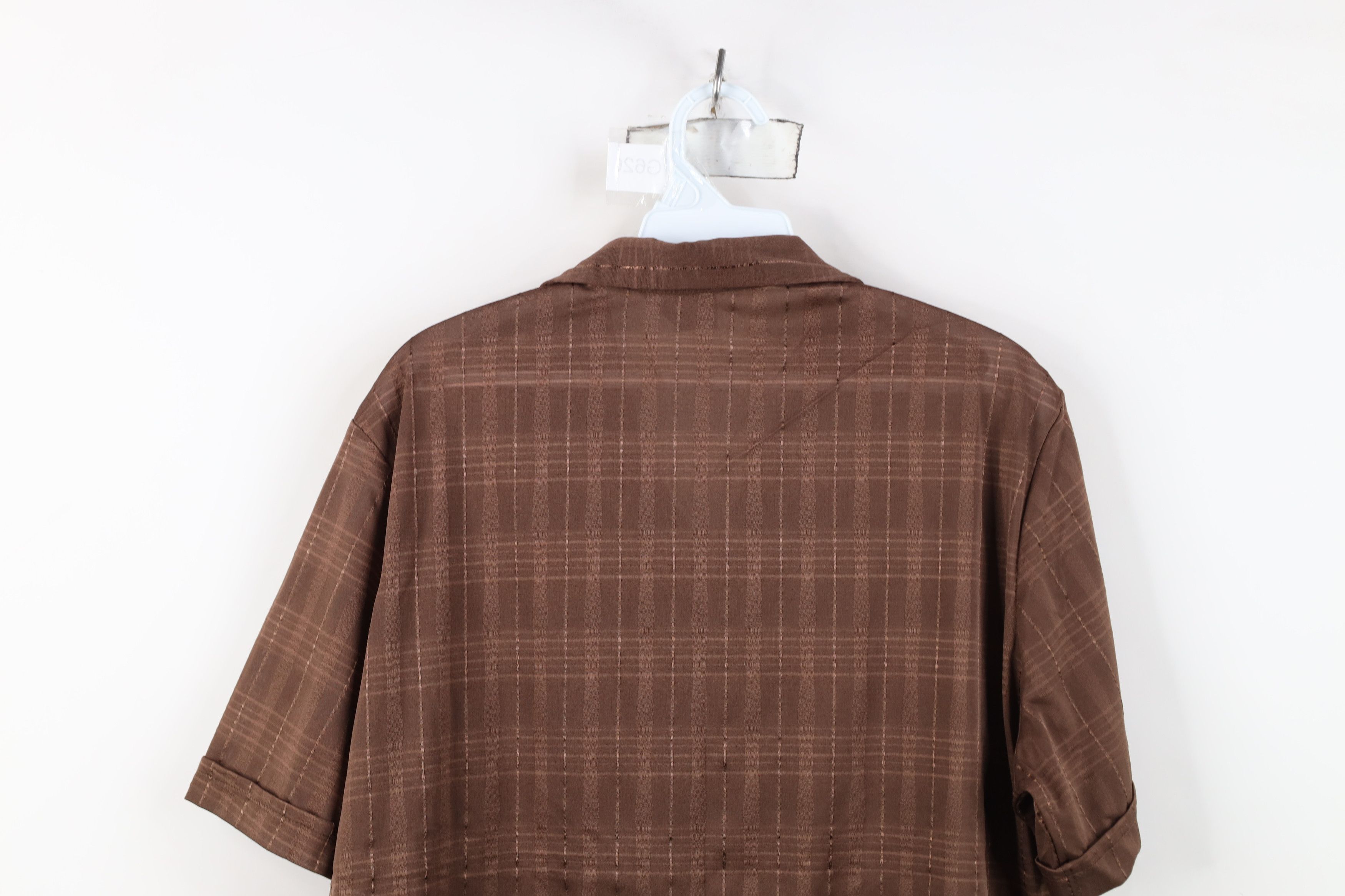 Vintage Vintage 50s 60s Streetwear Knit Collared Shirt Brown USA Size US L / EU 52-54 / 3 - 10 Thumbnail