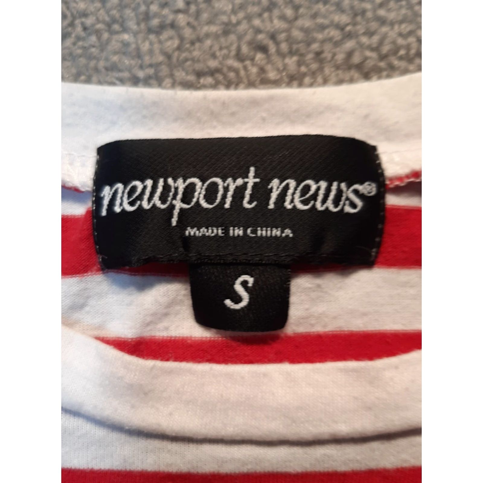 Vintage Newport News Women's Shirt S Striped Nautical Ship Wheel Red White Velvet Top Size S / US 4 / IT 40 - 3 Thumbnail