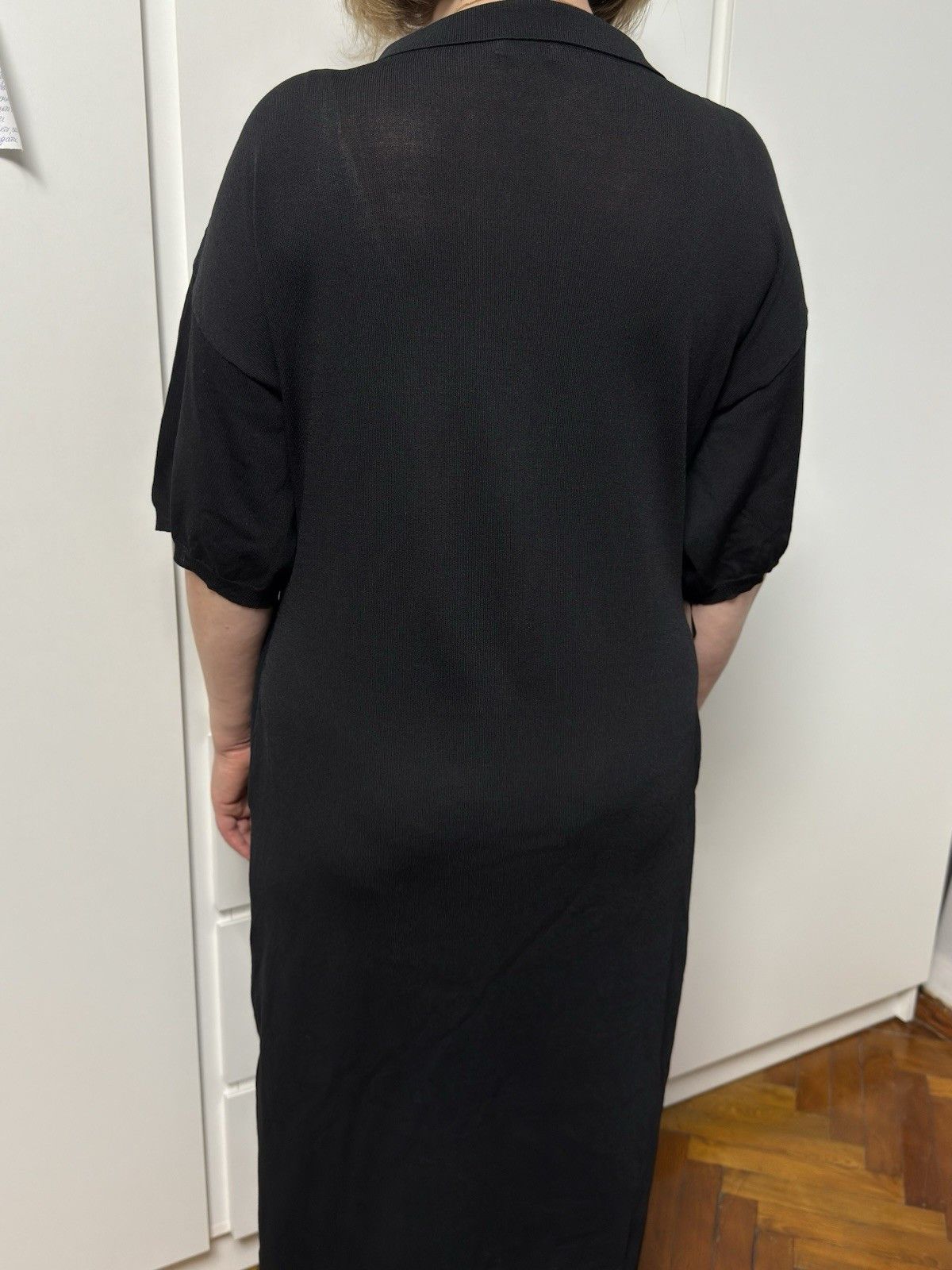 Toteme Toteme Belize Jersey Midi Knit Collared Rayon Dress Black Size S / US 4 / IT 40 - 14 Thumbnail