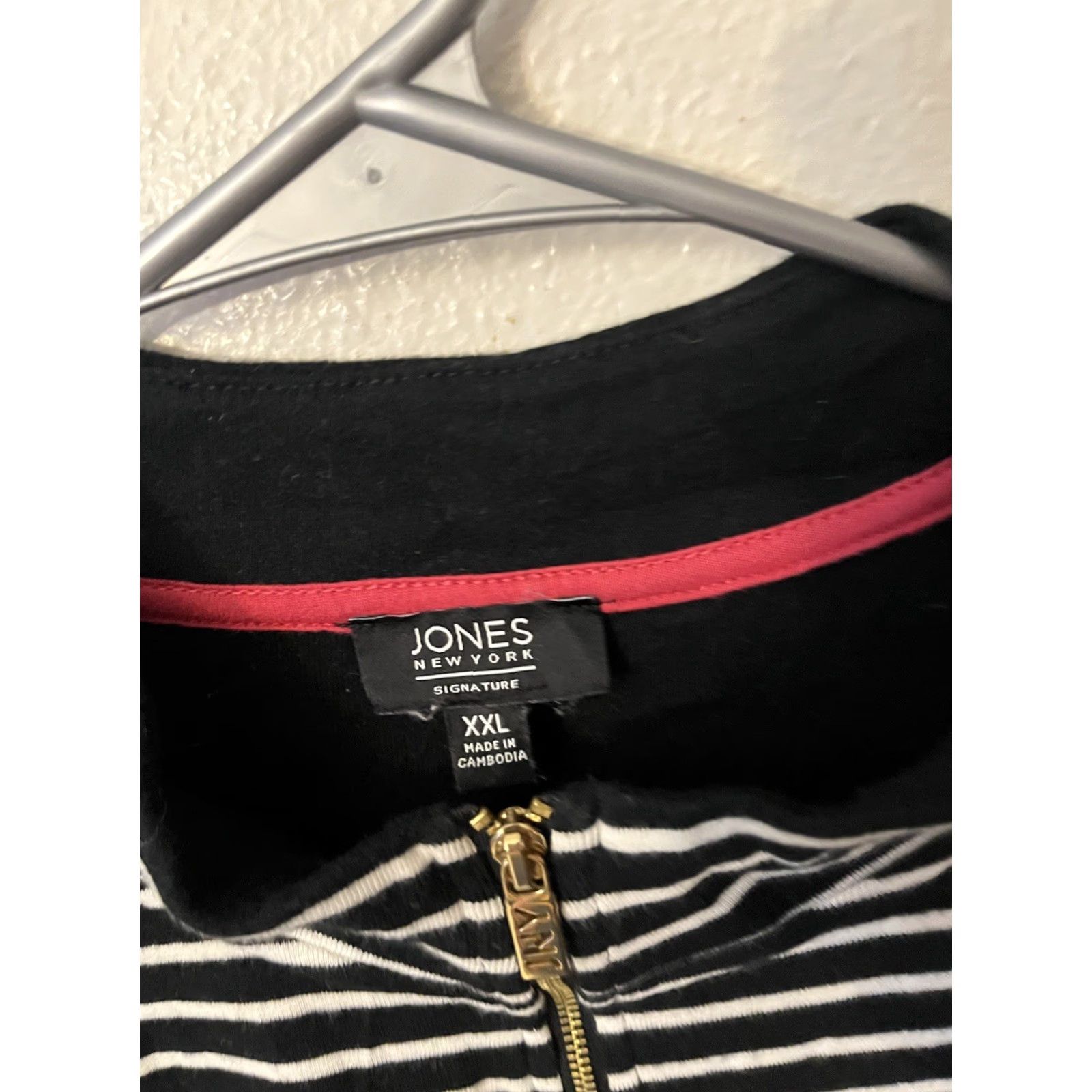 Jones New York JONES New York Signature Pullover 1/4 Zip Striped Black White XXL Women's Size XXL / US 16-18 / IT 52-54 - 3 Thumbnail