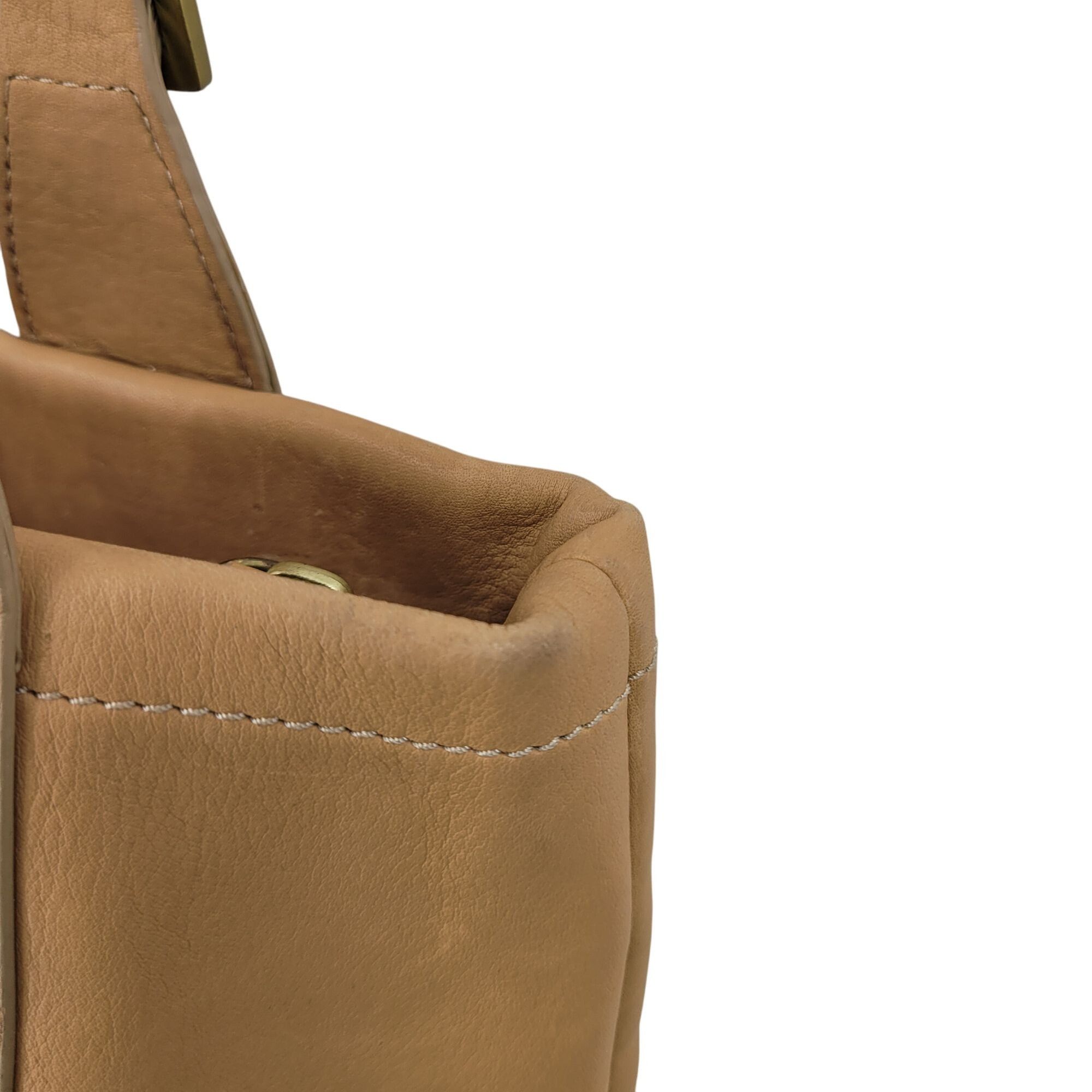 Vintage Stone Mountain Tan Genuine Leather Double Top Handle Handbag Size ONE SIZE - 5 Thumbnail