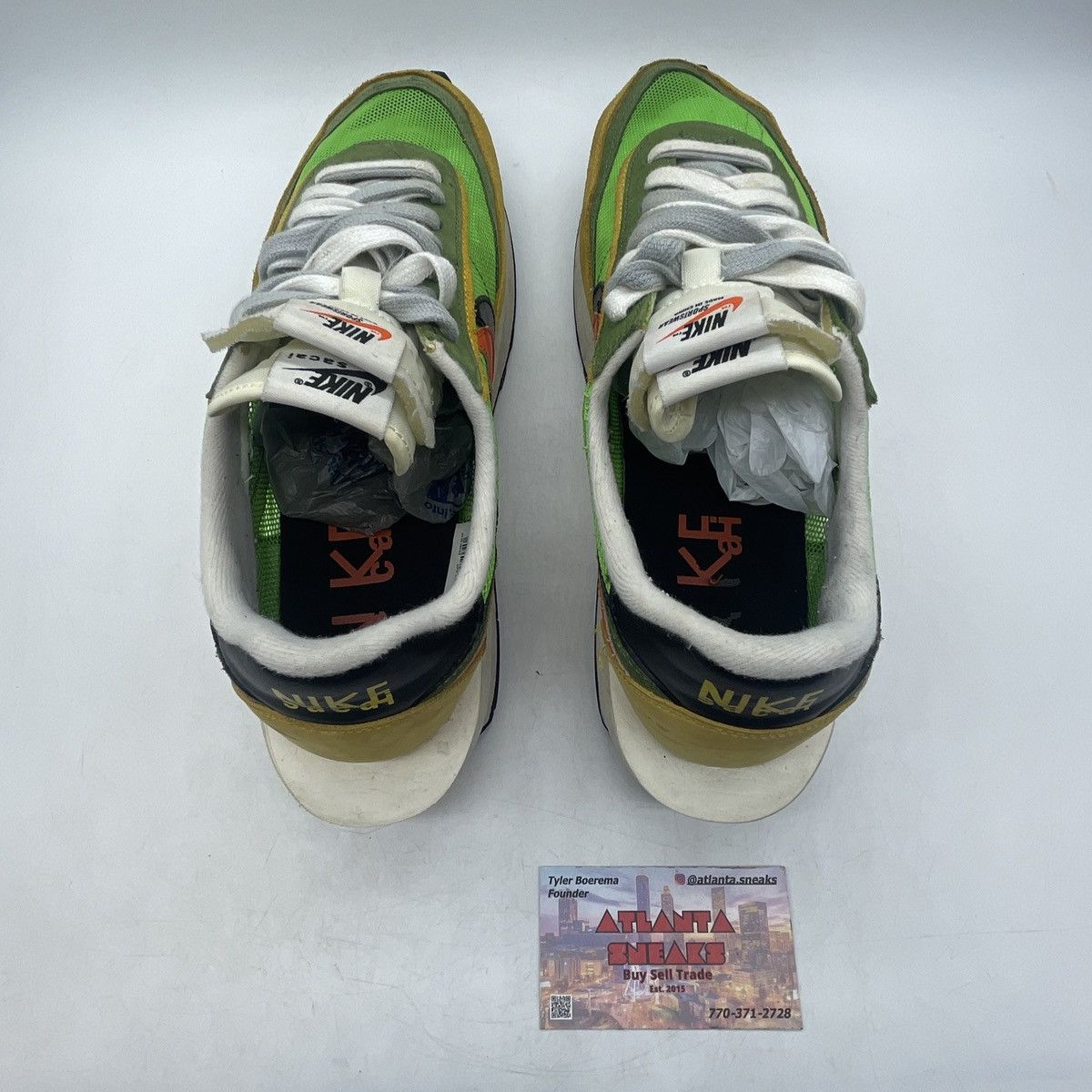 Nike Sacai x ldwaffle green gusto Size US 10.5 / EU 43-44 - 6 Thumbnail