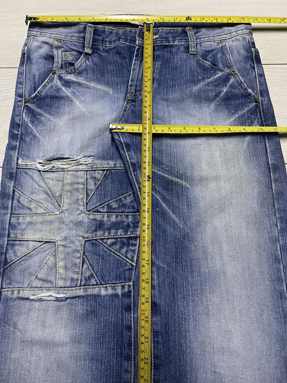 Authentic Pigment Vintage Authentic Urban Craft 12Ons Denim Cross Emroidered Size US 33 - 14 Thumbnail