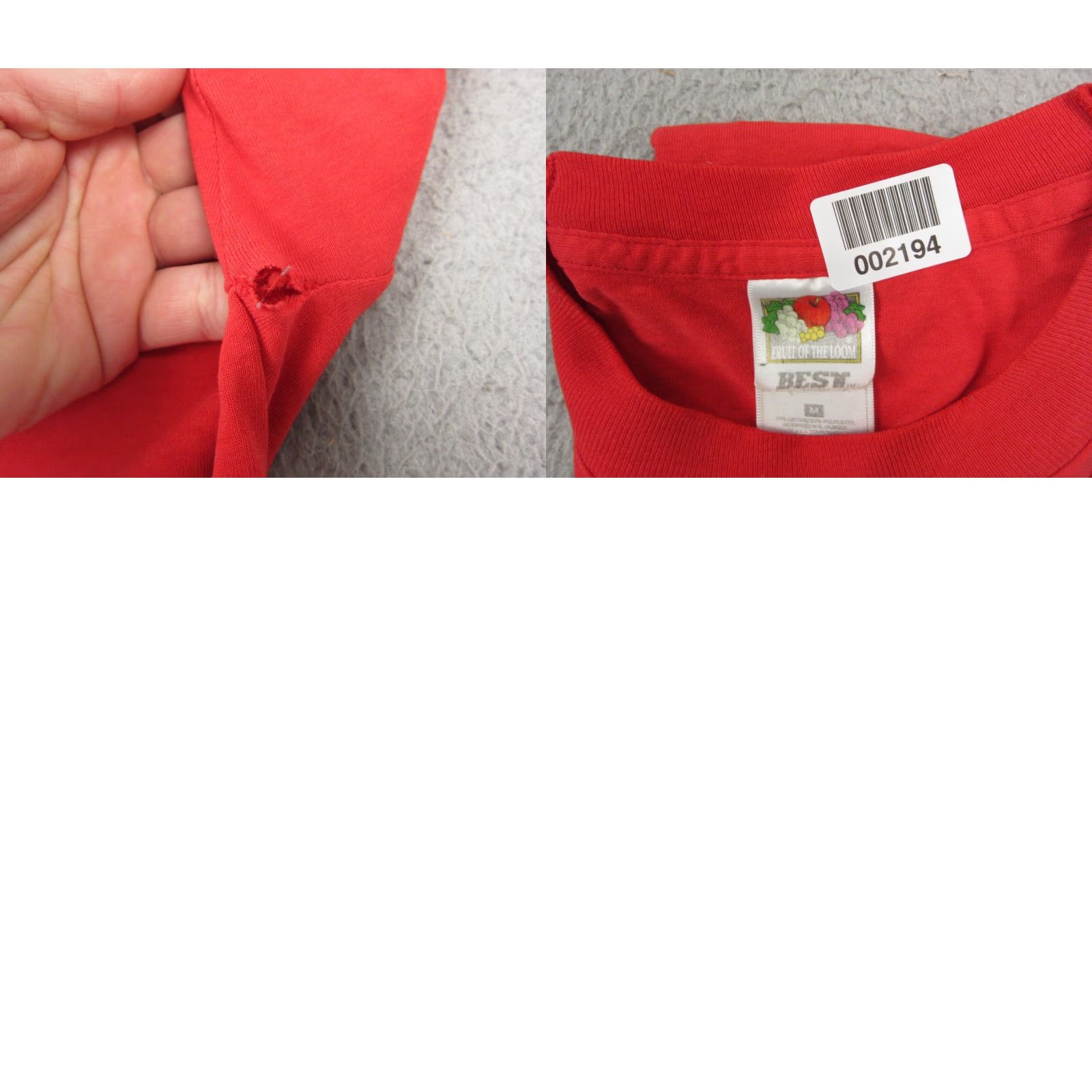 Fruit Of The Loom VINTAGE Fruit of the Loom Shirt Mens M Red Pocket 90s Electrician T-Shirt Size US M / EU 48-50 / 2 - 10 Thumbnail
