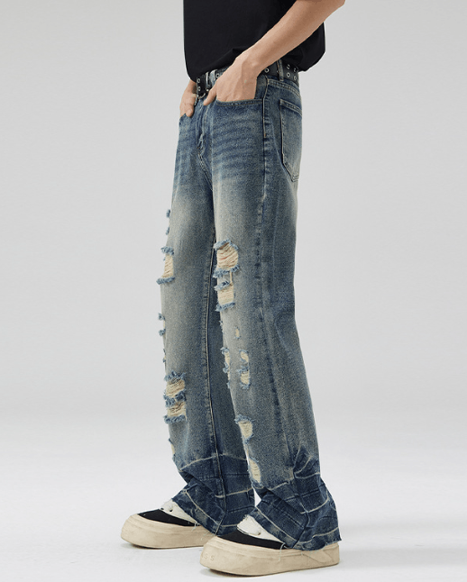Japanese Brand American high street baggy ripple jeans y2k Size US 32 / EU 48 - 5 Thumbnail
