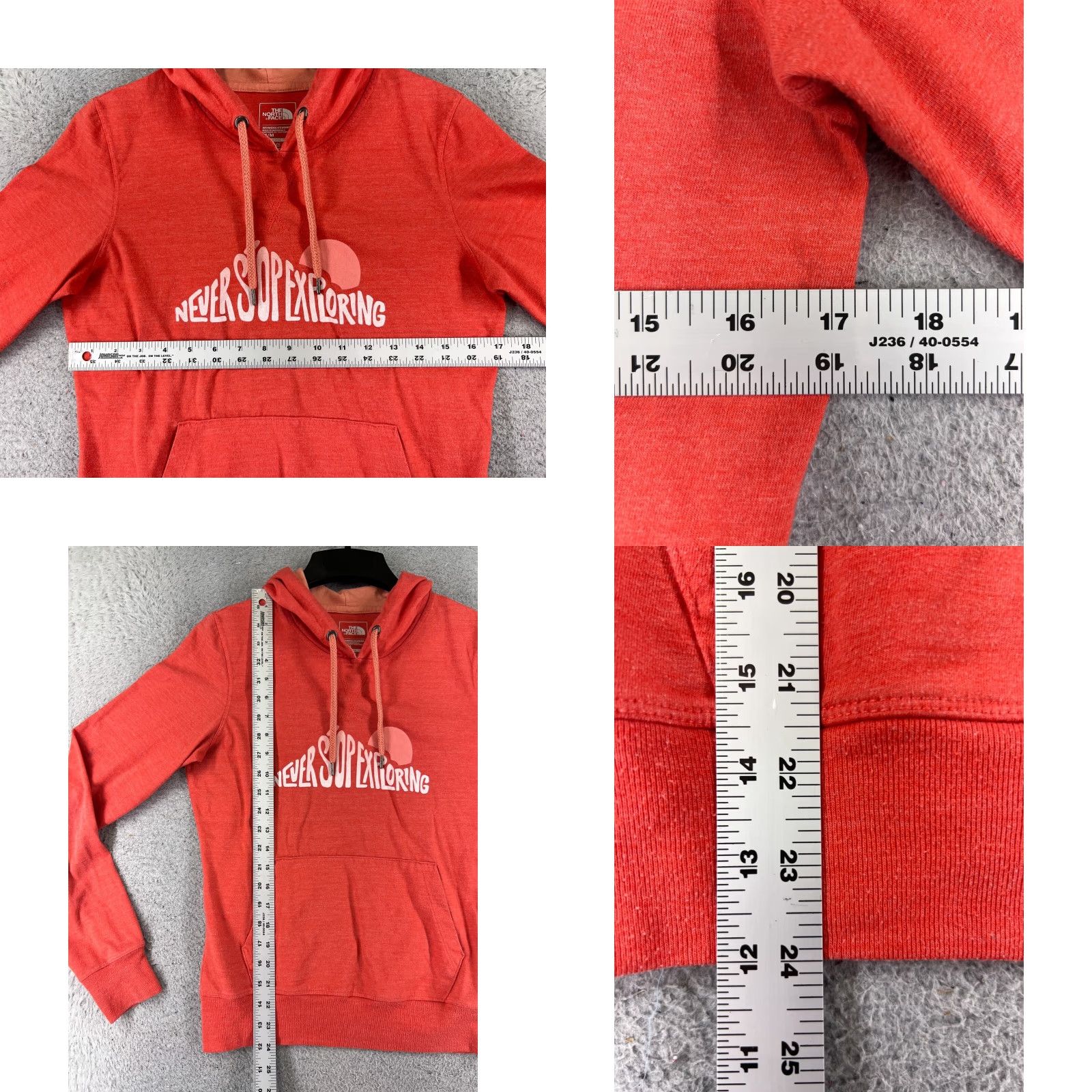 The North Face The North Face Hoodie Women Medium Orange Pullover Pocket Logo Crew Neck Jersey Knit Sweatshirt Size M / US 6-8 / IT 42-44 - 8 Thumbnail