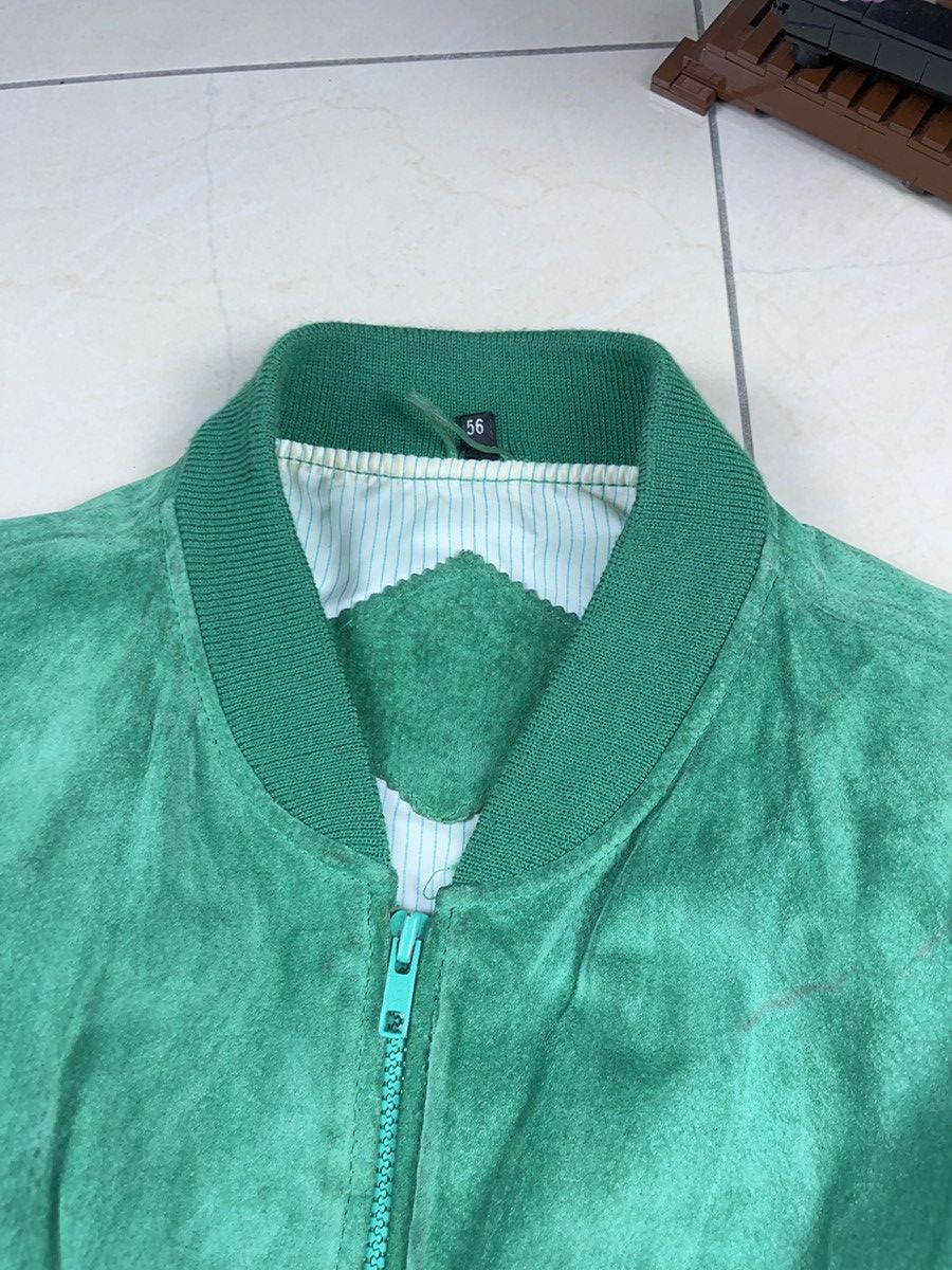 Other ➕ vintage 90s suede genuine leather green jacket chain stitc Size US XL / EU 56 / 4 - 5 Thumbnail