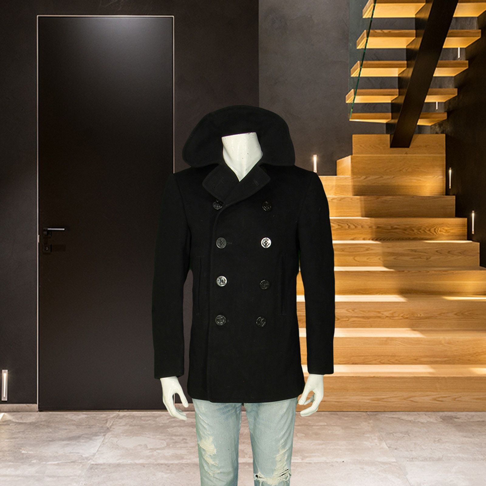image of Vintage Wwii Usn Navy Military 10 Button Peacoat Pea Coat M in Blue, Men's (Size Medium)