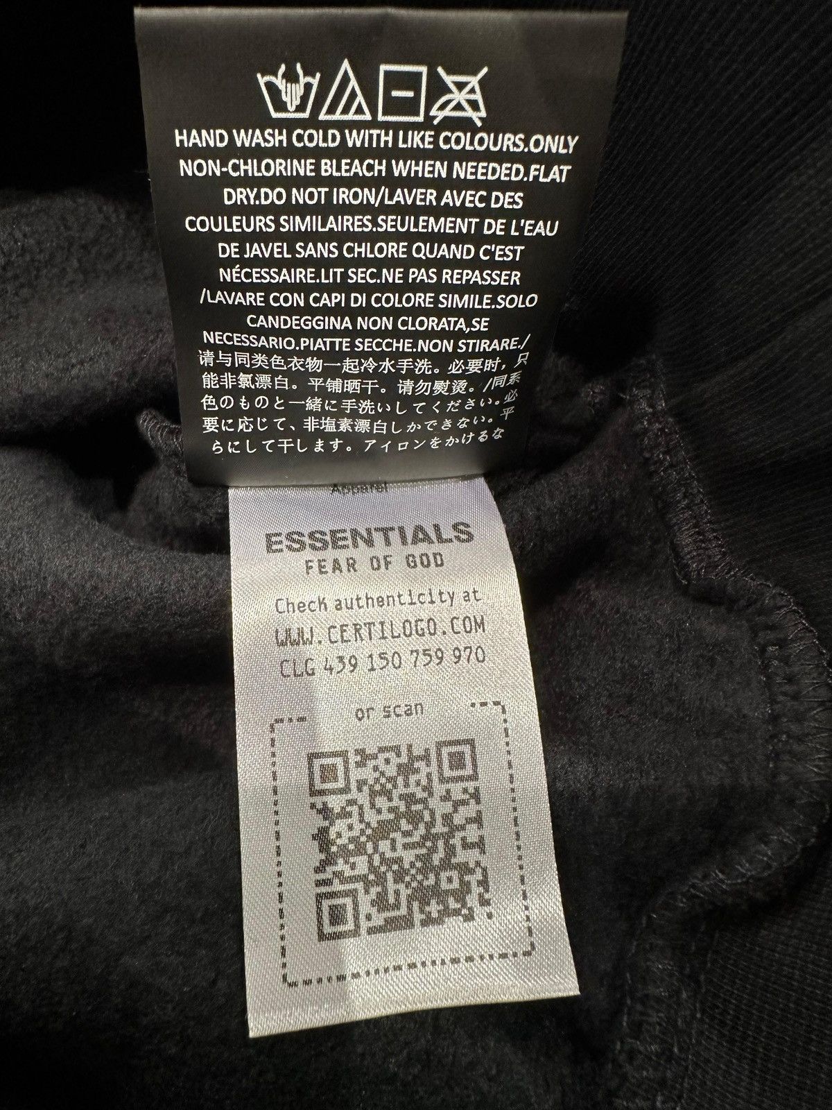 Essentials ESSENTIALS - Classic Fleece Hoodie Jet Black Size US S / EU 44-46 / 1 - 3 Thumbnail