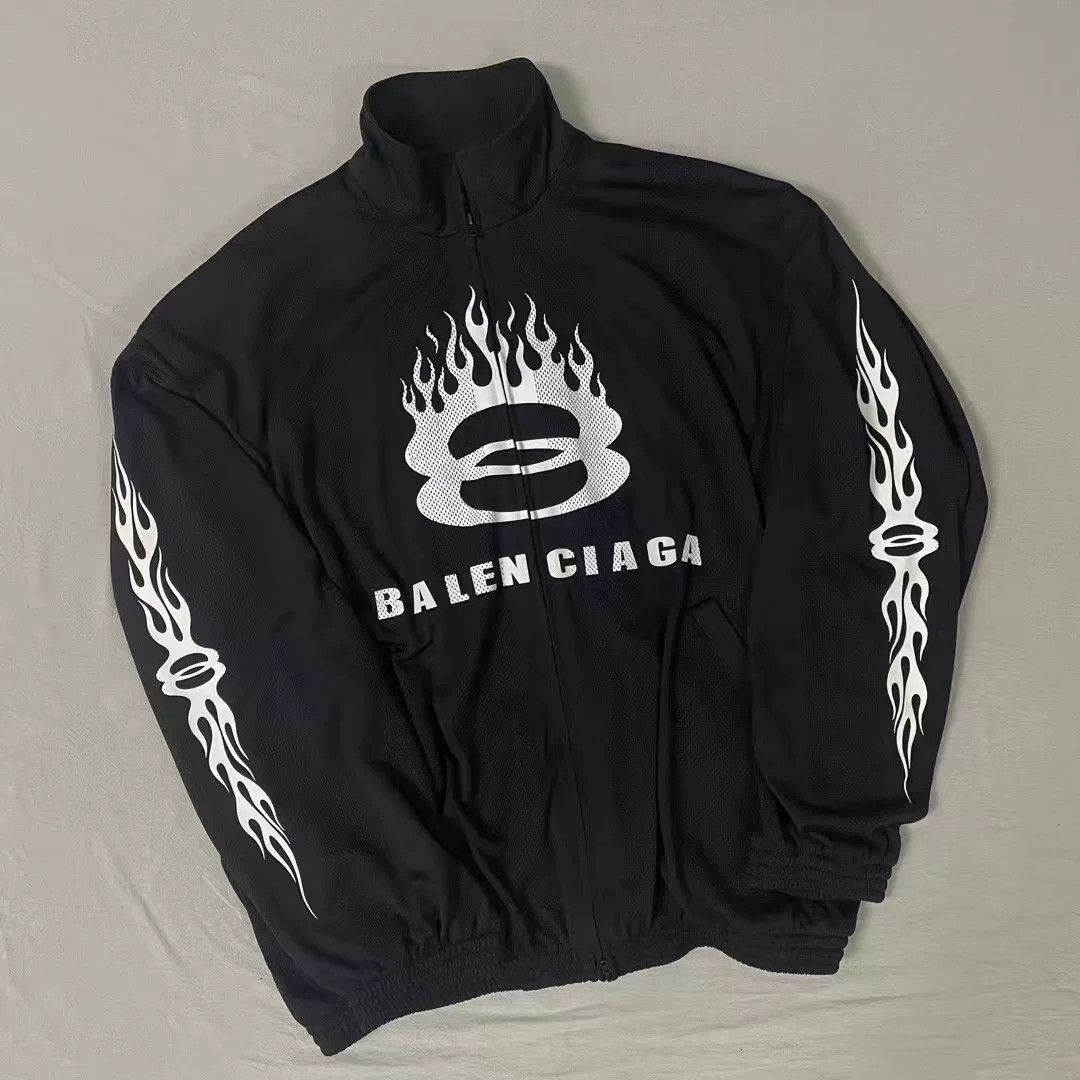 Balenciaga Balenciaga Flame Graphic Zip-Up Jacket Size US XS / EU 42 / 0 - 3 Thumbnail