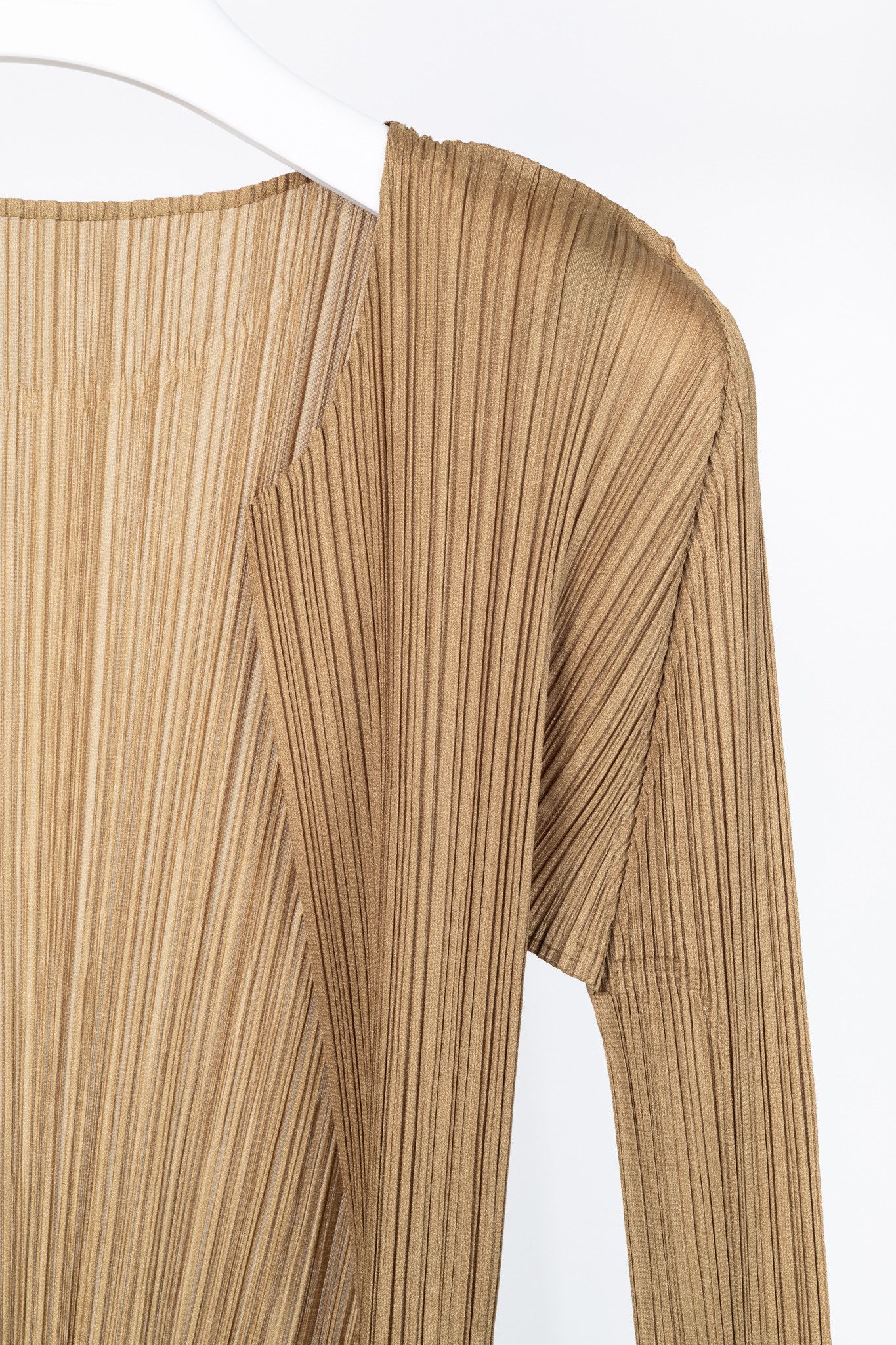 Pleats Please Issey Miyake Pleats Please Issey Miyake Gold Open-Front Cardigan Size S / US 4 / IT 40 - 4 Thumbnail
