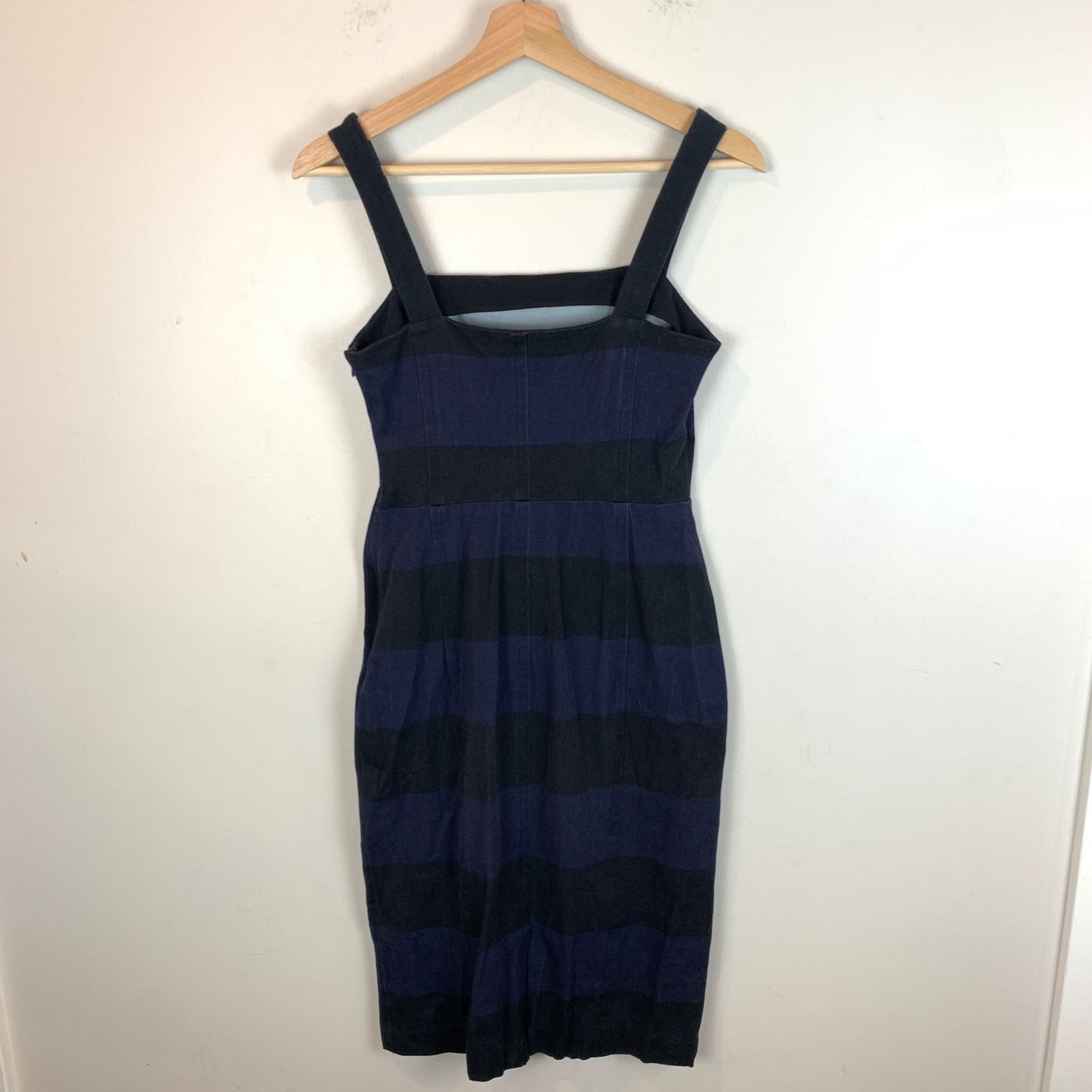 Banana Republic Banana Republic Blue Black Stripe Sheath Dress 2 XS 90s Y2K Size XS / US 0-2 / IT 36-38 - 2 Thumbnail