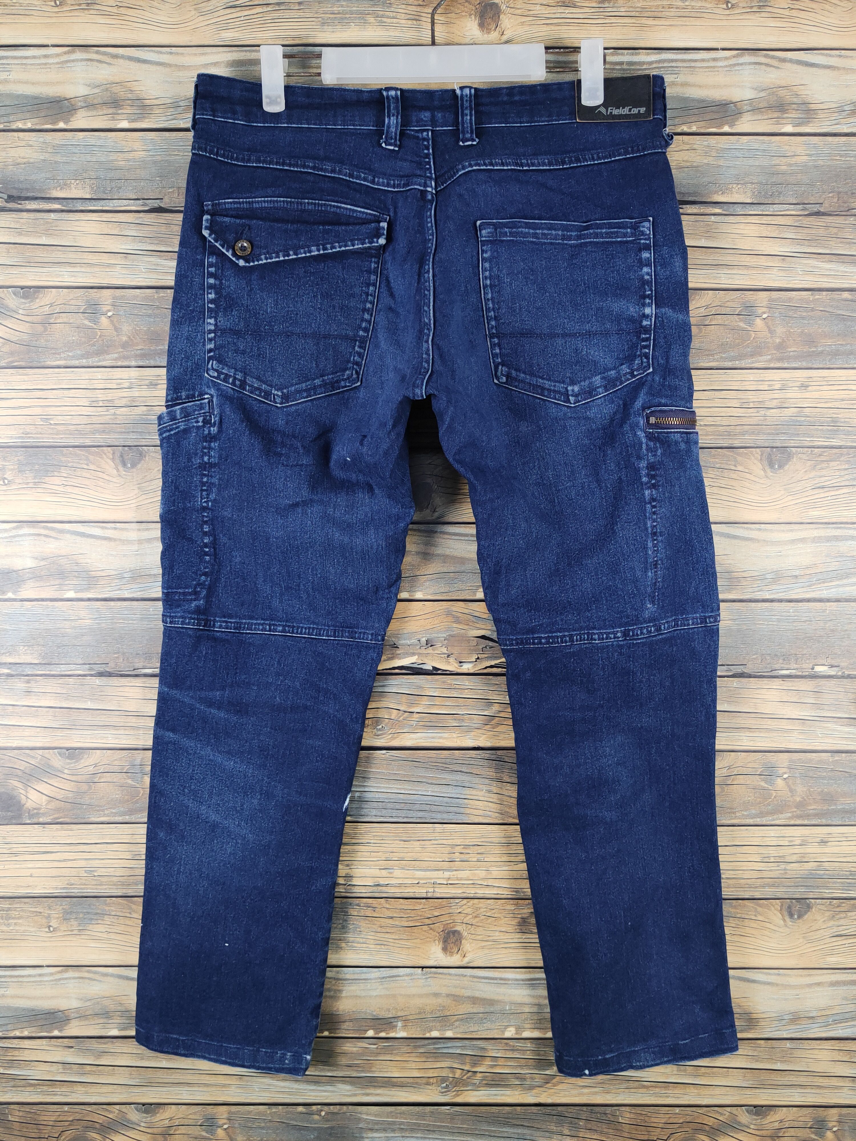 Japanese Brand FieldCore Dark Blue Distressed Ripped denim Jeans #W2064 Size US 32 / EU 48 - 7 Thumbnail